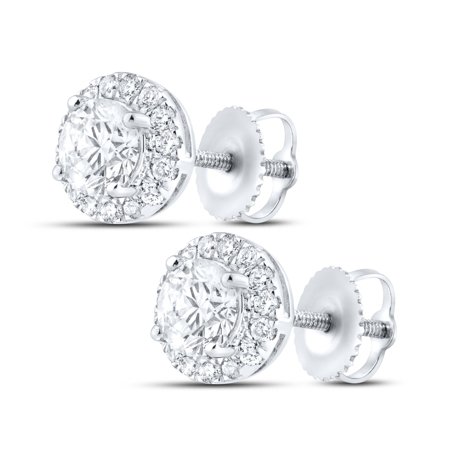 14k White Gold 1 CTW Lab Diamond Earring