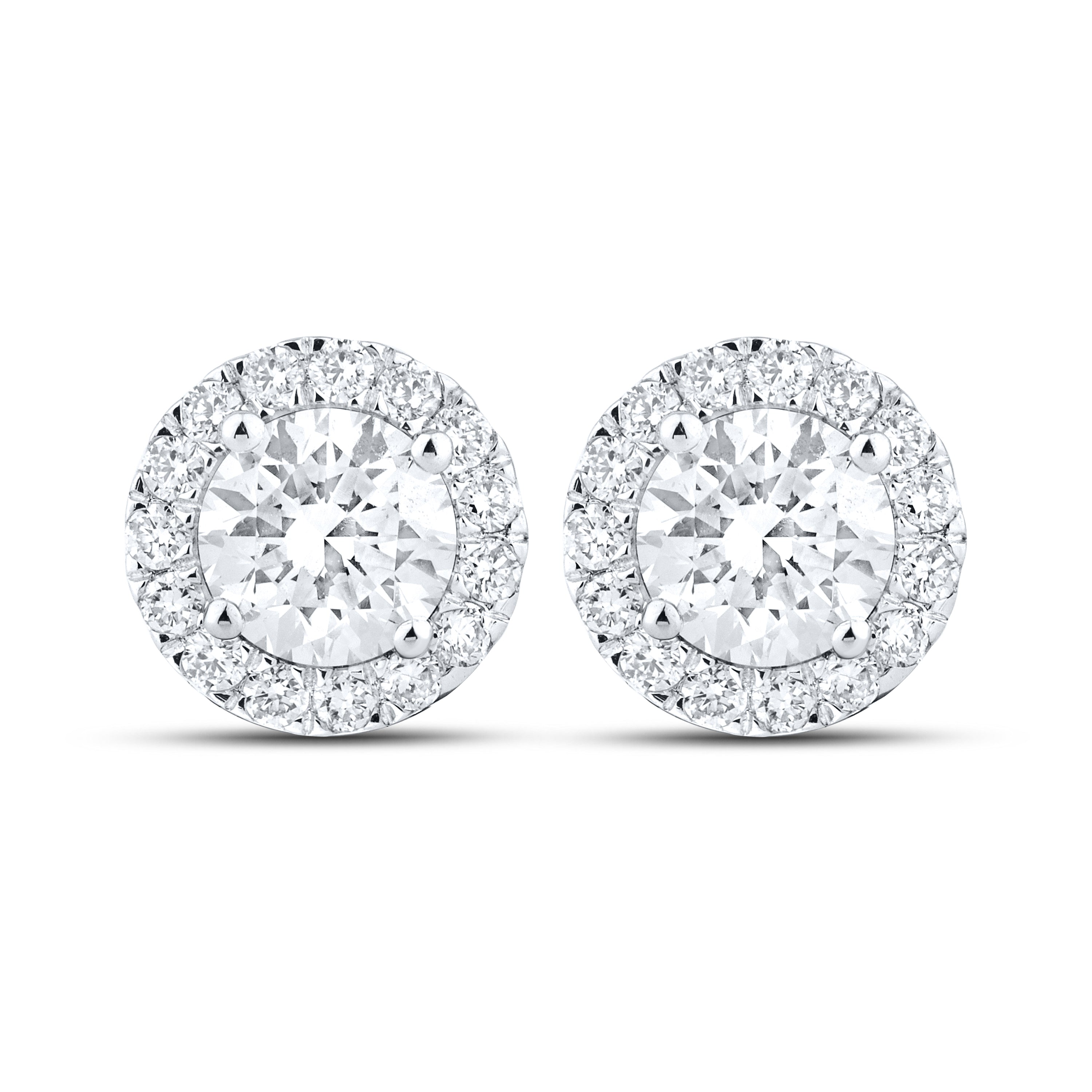 14k White Gold 1 CTW Lab Diamond Earring