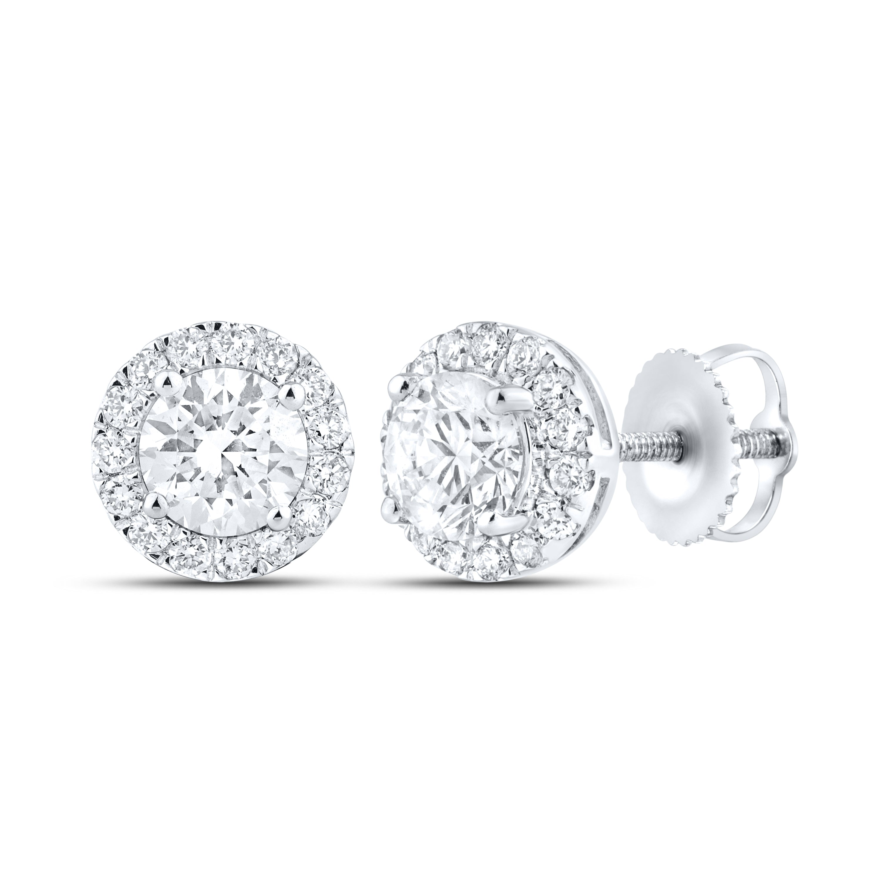 14k White Gold 1 CTW Lab Diamond Earring