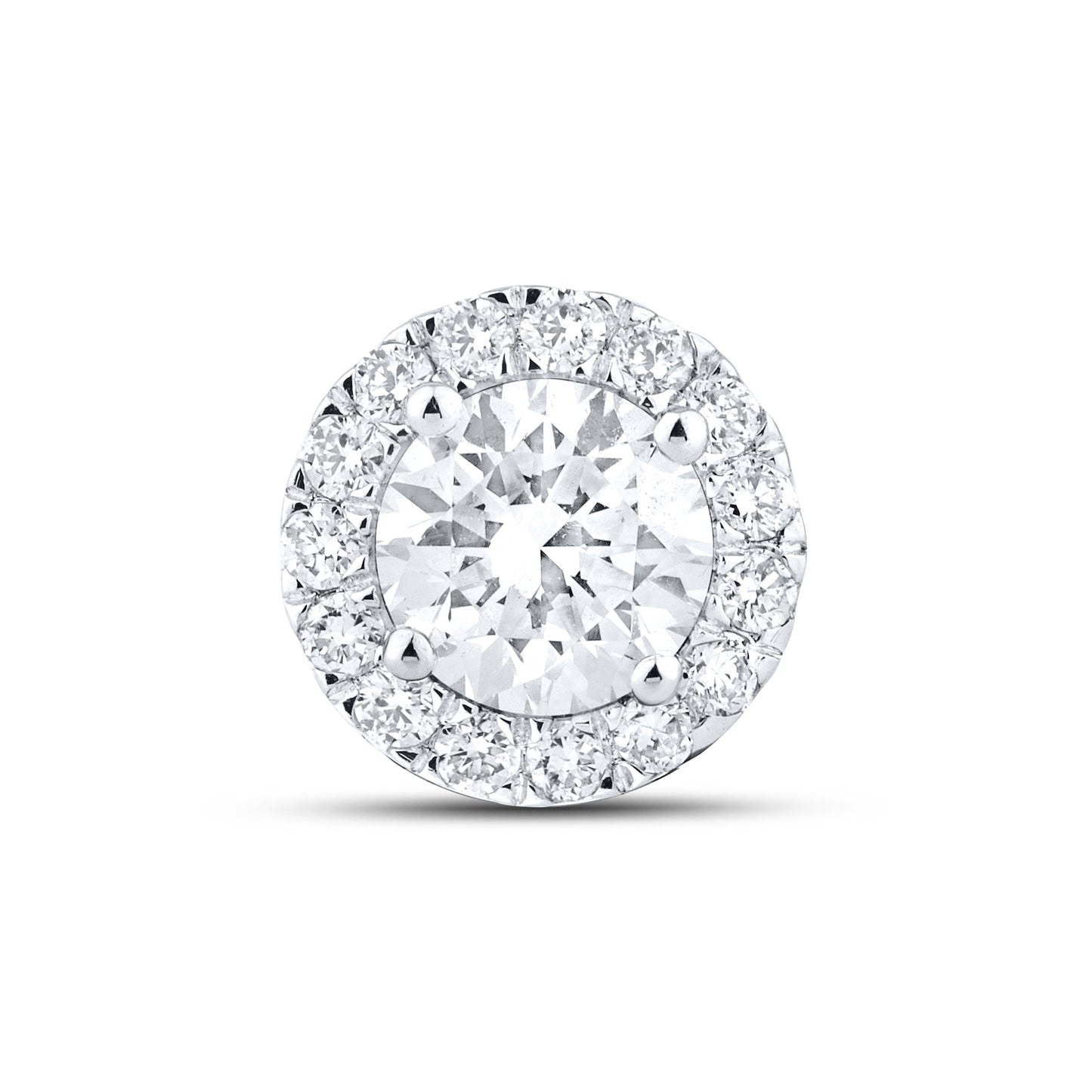14k White Gold 1 CTW Lab Diamond Earring