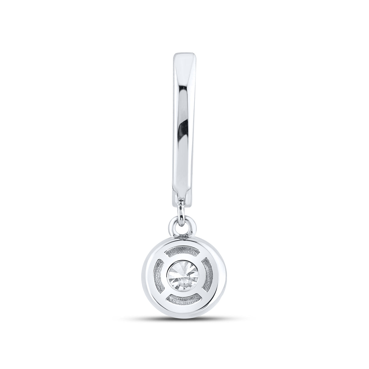 14k White Gold 1 CTW Lab Diamond Hoop Dangling Earring