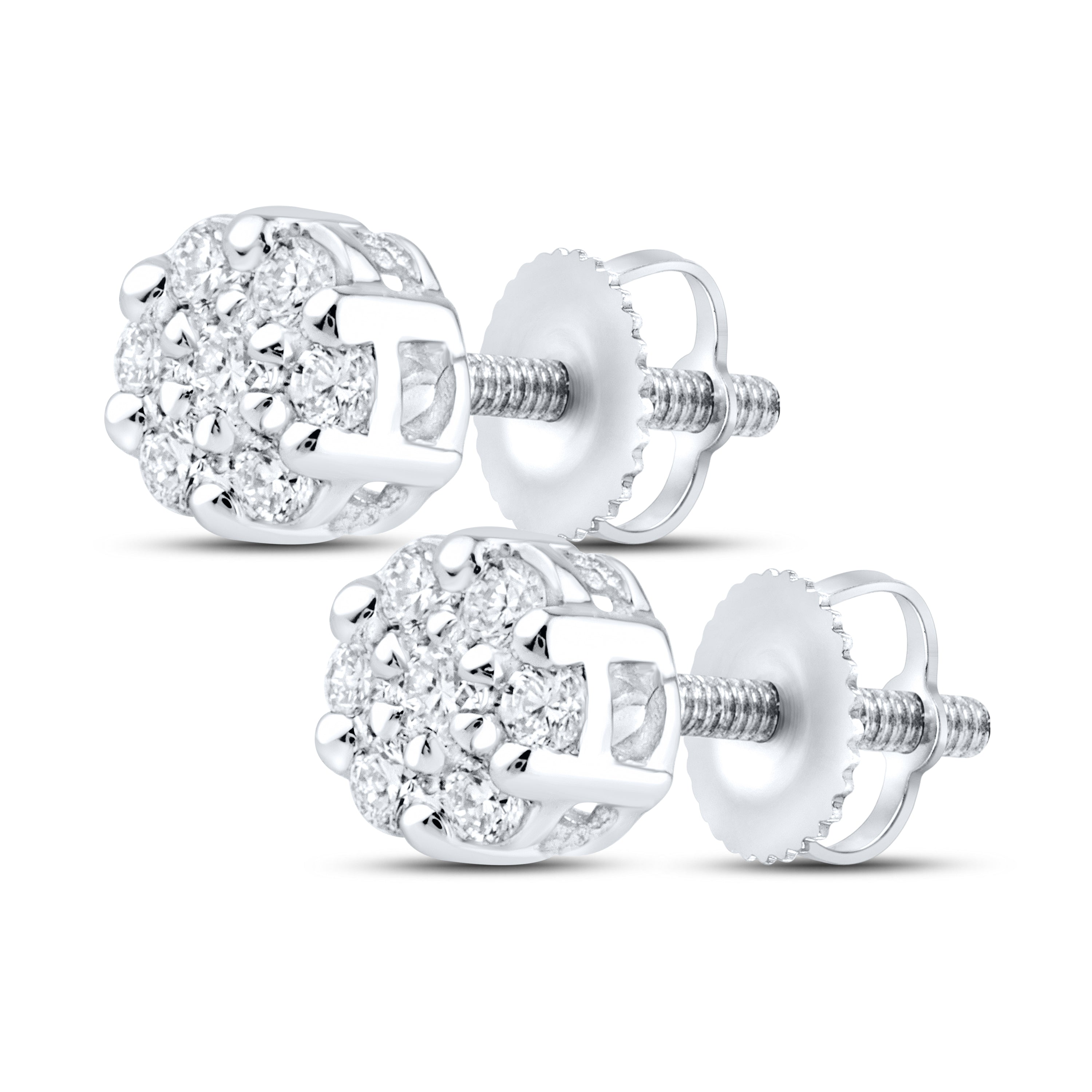 10k White Gold 0.15ctw lab diamond earrings