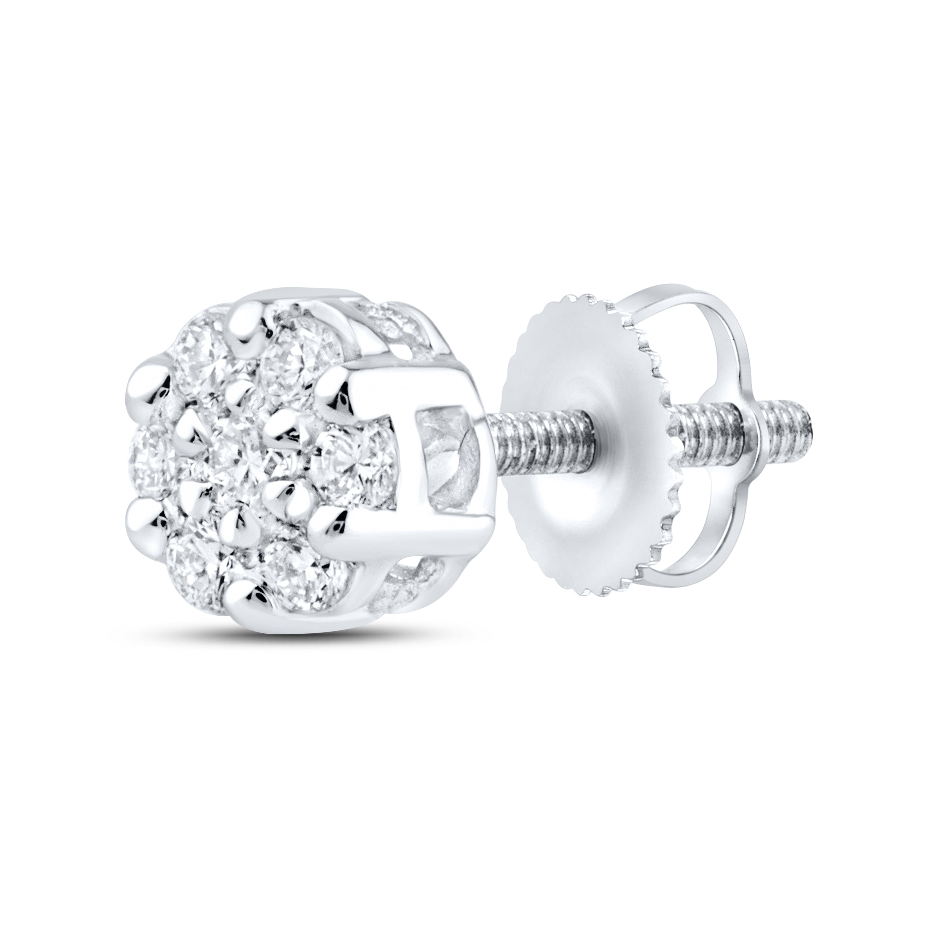 10k White Gold 0.15ctw lab diamond earrings