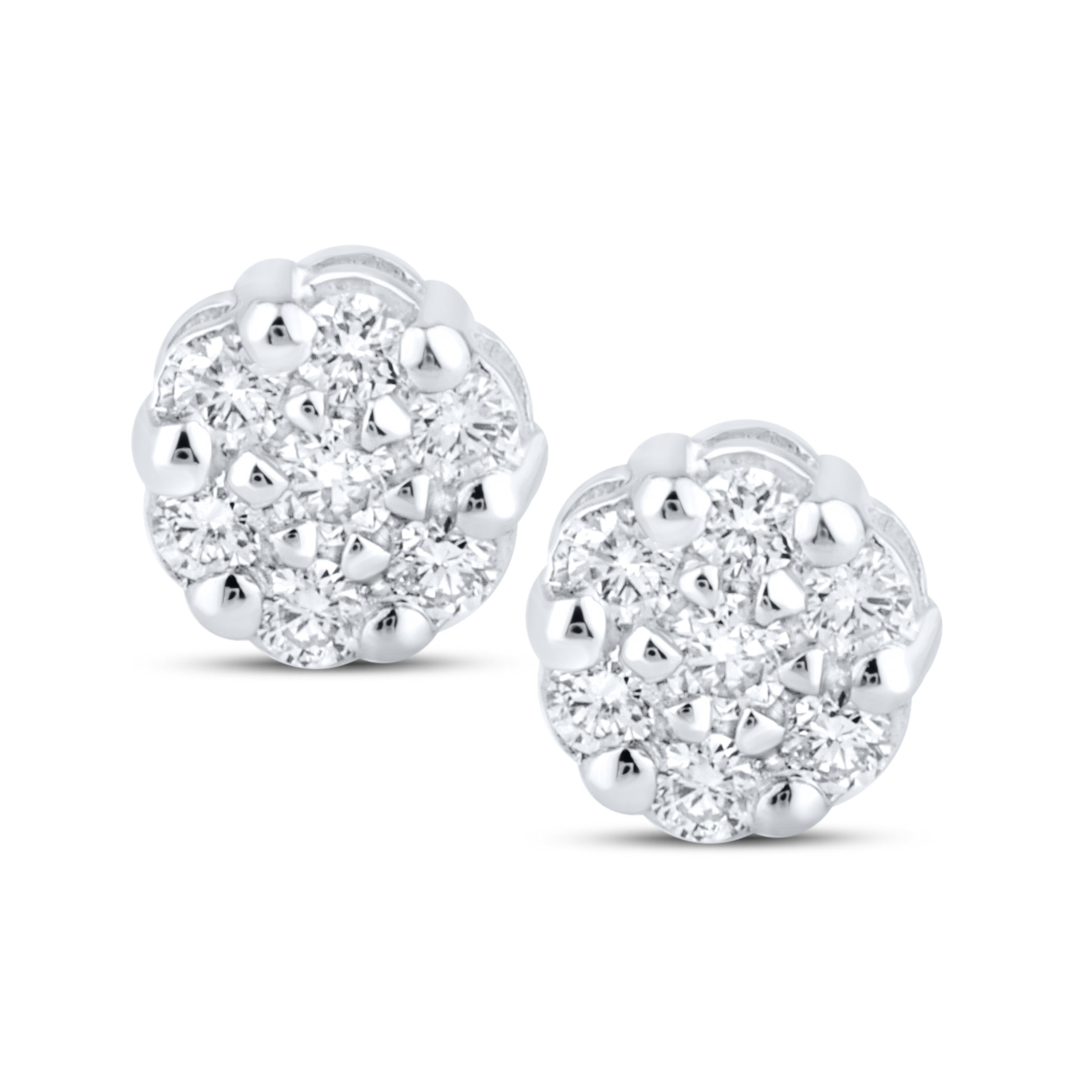 10k White Gold 0.15ctw lab diamond earrings