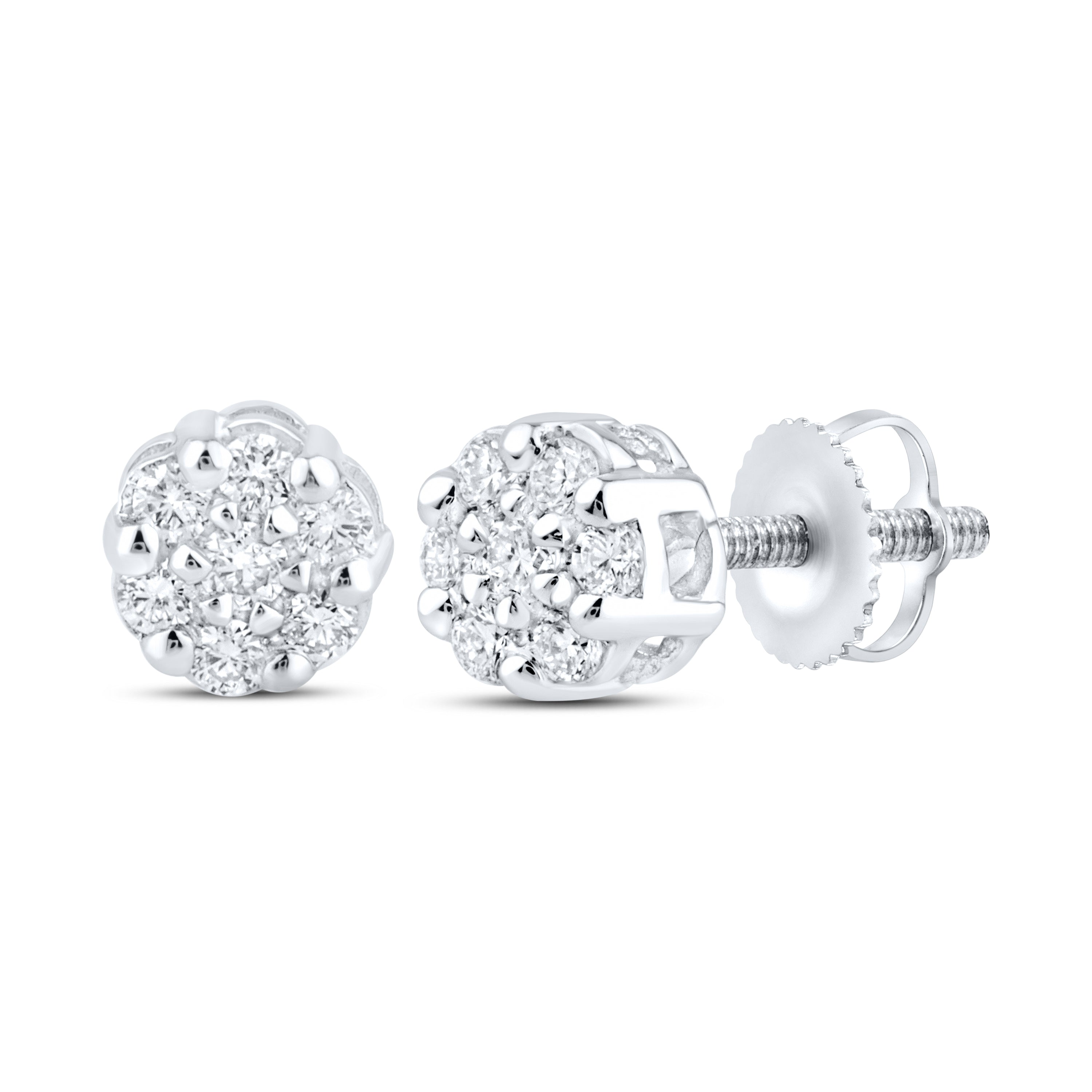 10k White Gold 0.15ctw lab diamond earrings