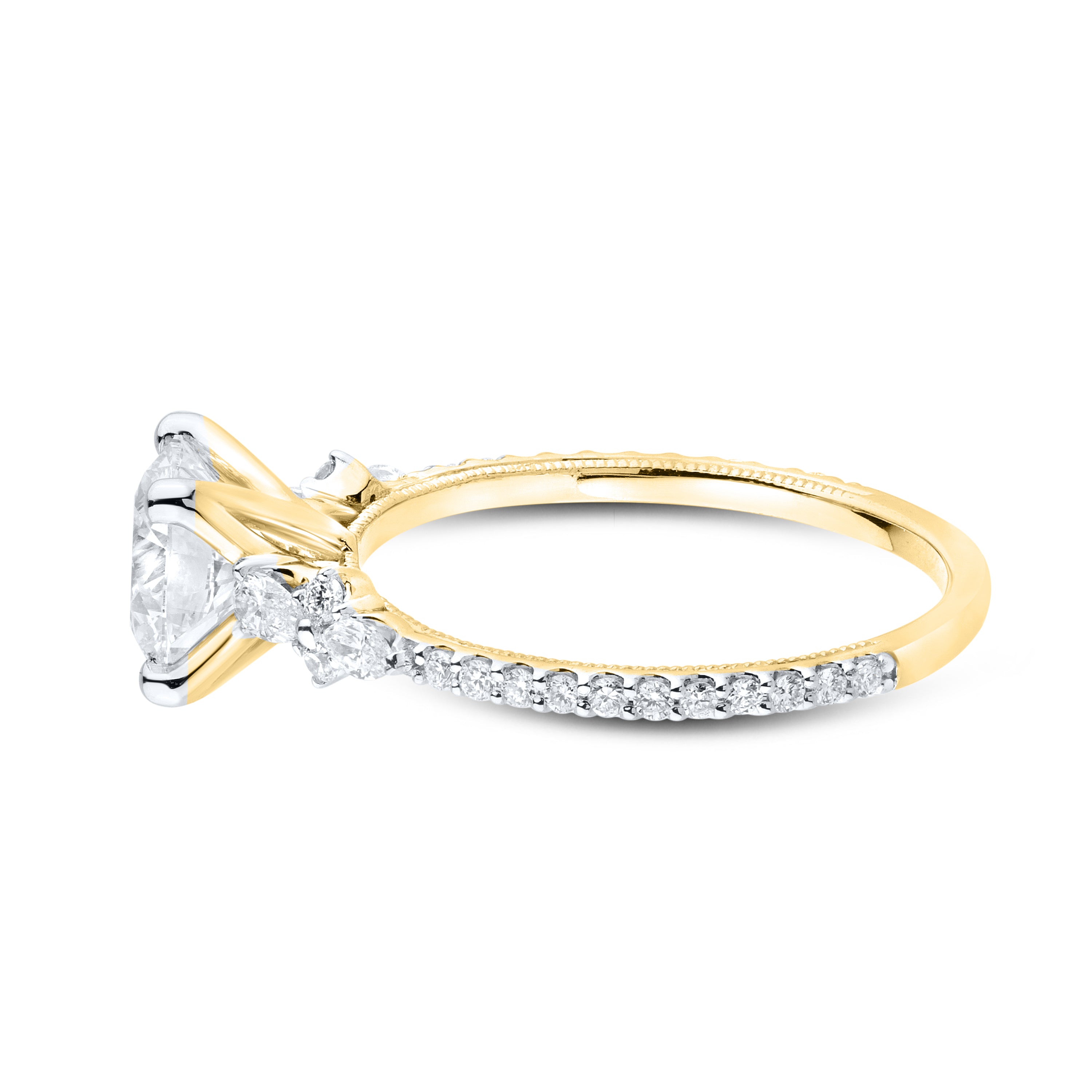 14KT YELLOW GOLD 1.93 CTW 1.55 CENTER LAB DIAMOND RING