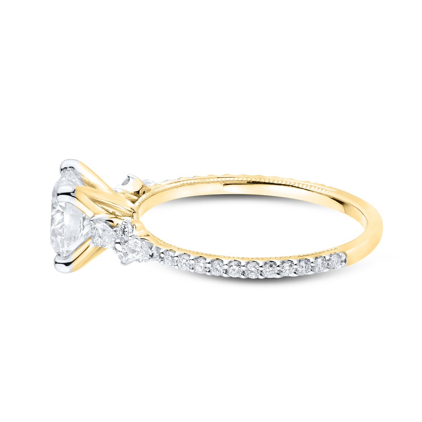 14KT YELLOW GOLD 1.93 CTW 1.55 CENTER LAB DIAMOND RING