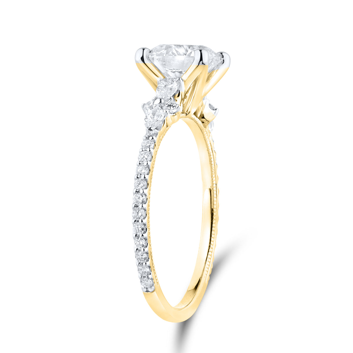 14KT YELLOW GOLD 1.93 CTW 1.55 CENTER LAB DIAMOND RING
