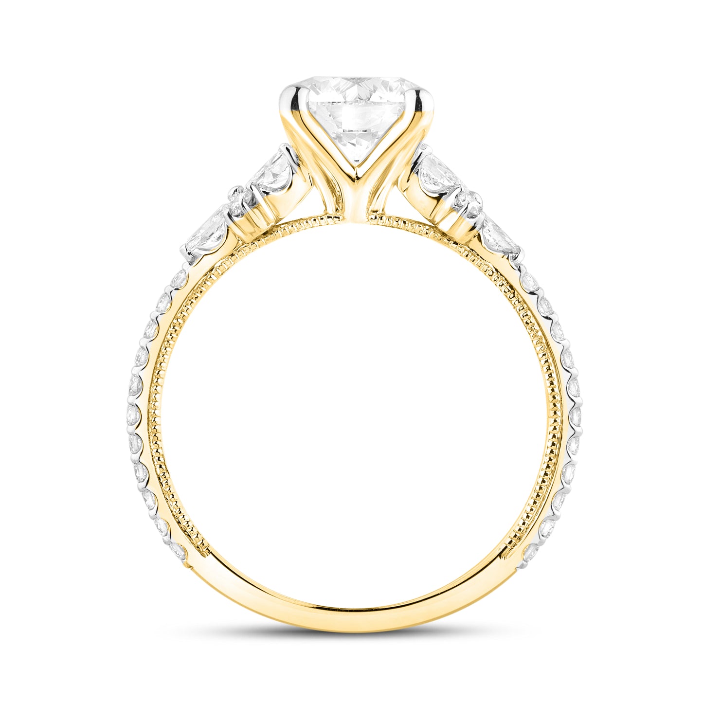 14KT YELLOW GOLD 1.93 CTW 1.55 CENTER LAB DIAMOND RING
