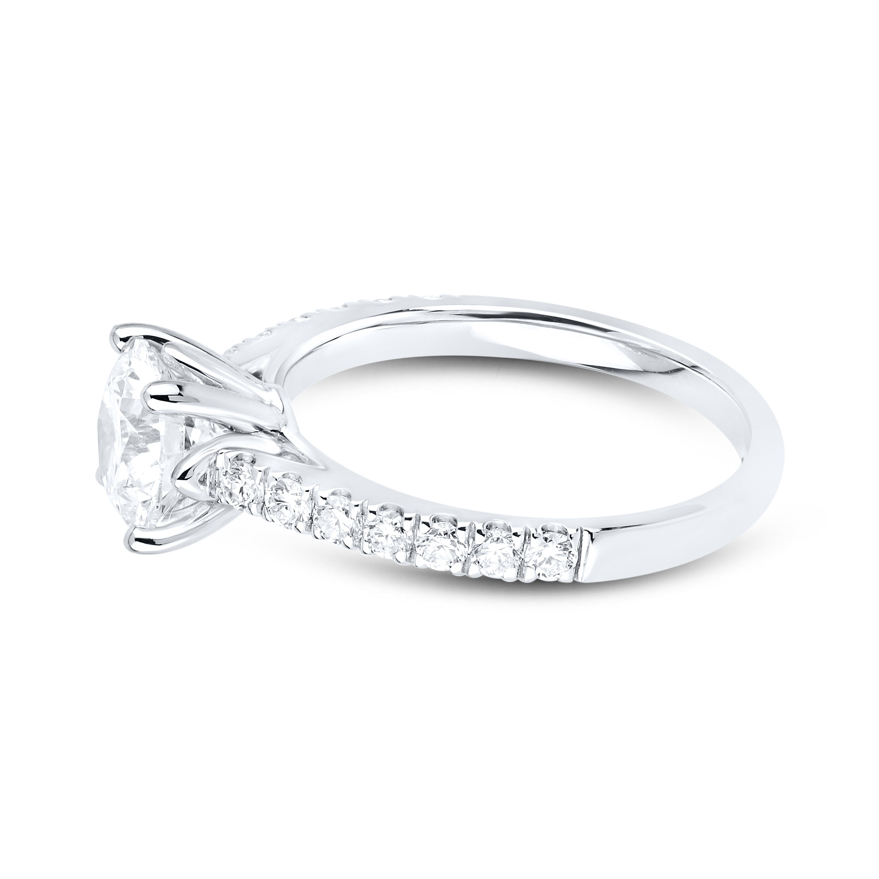 14kt White Gold 1.96 CTW Lab Diamond Round Shape Solitaire Ring