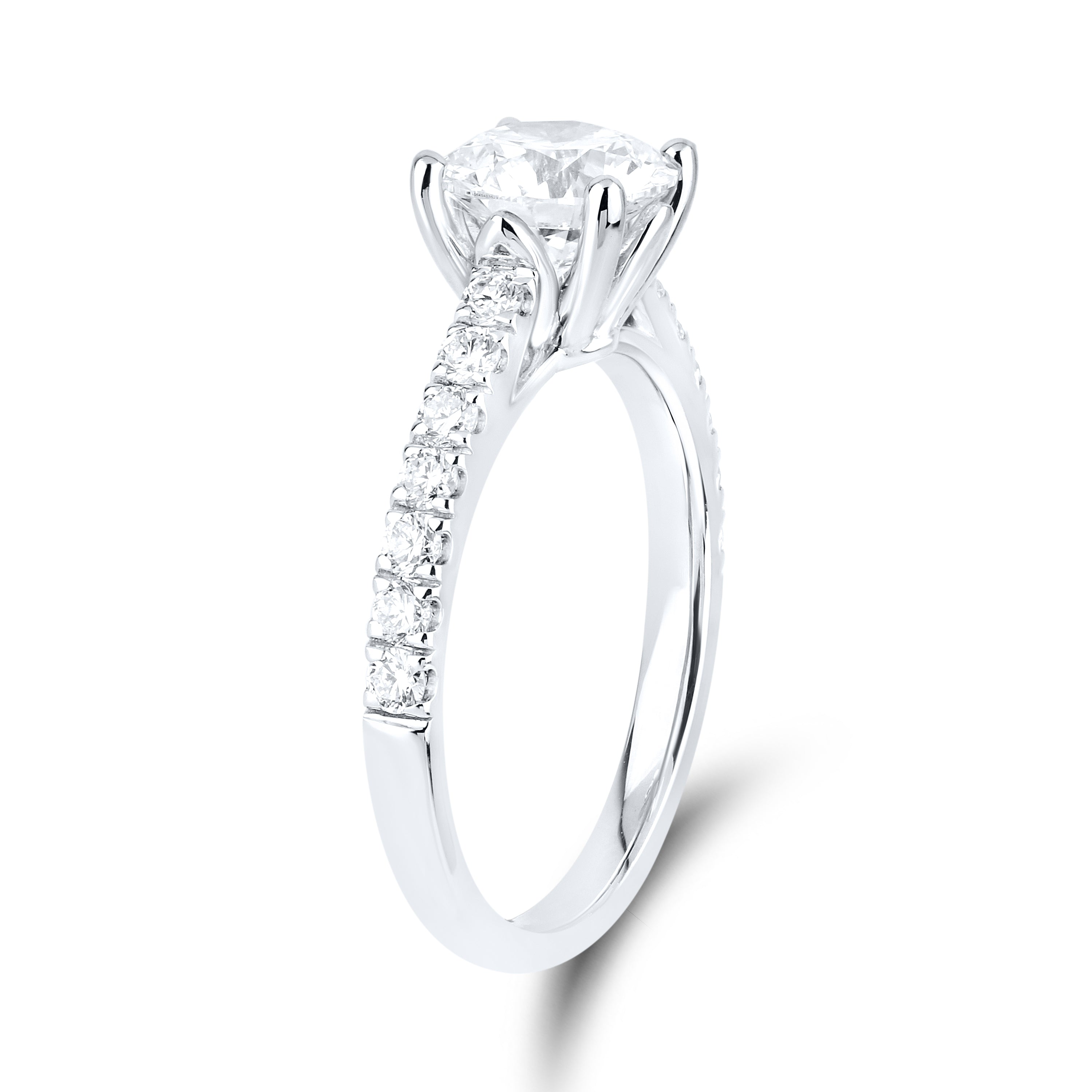 14kt White Gold 1.96 CTW Lab Diamond Round Shape Solitaire Ring