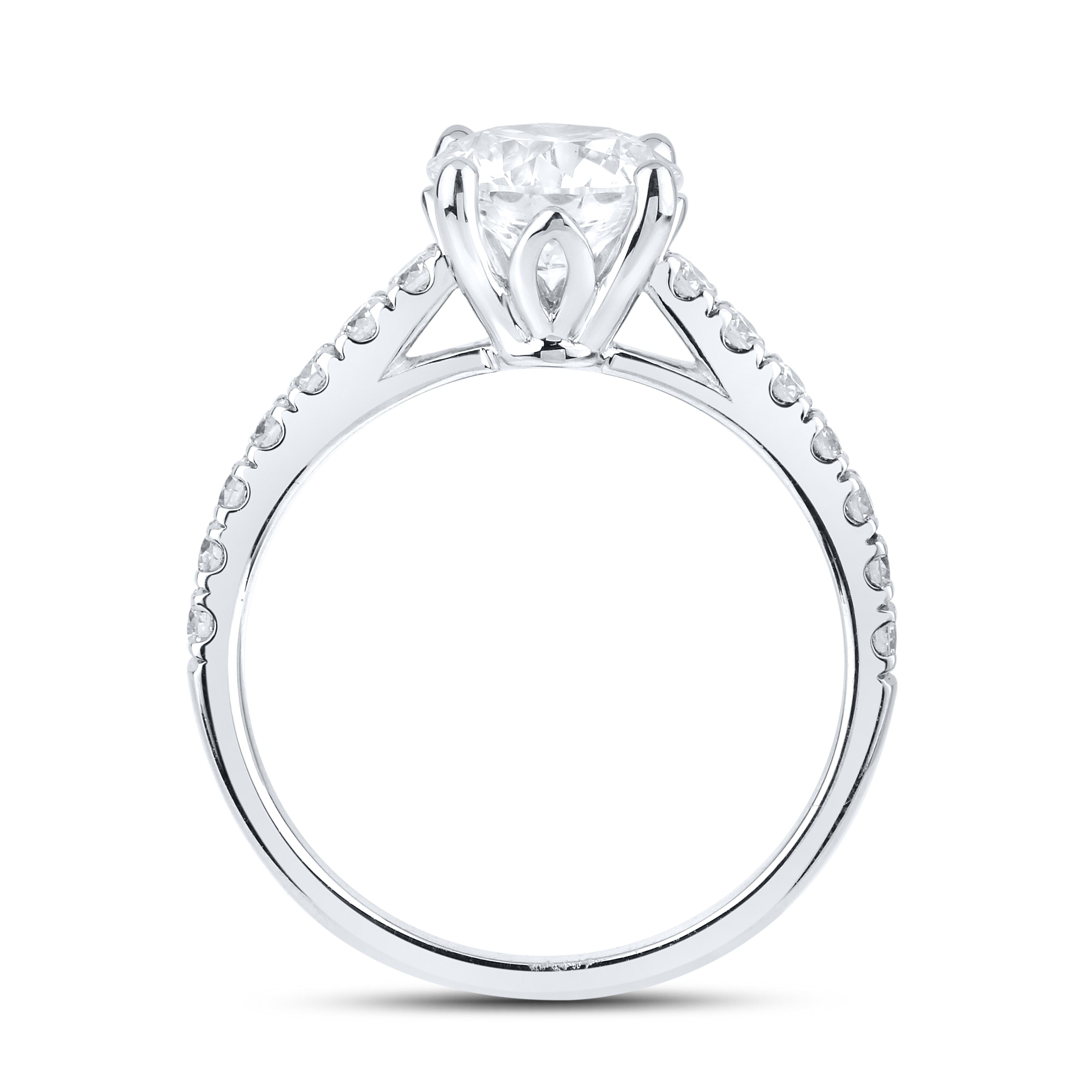 14kt White Gold 1.96 CTW Lab Diamond Round Shape Solitaire Ring