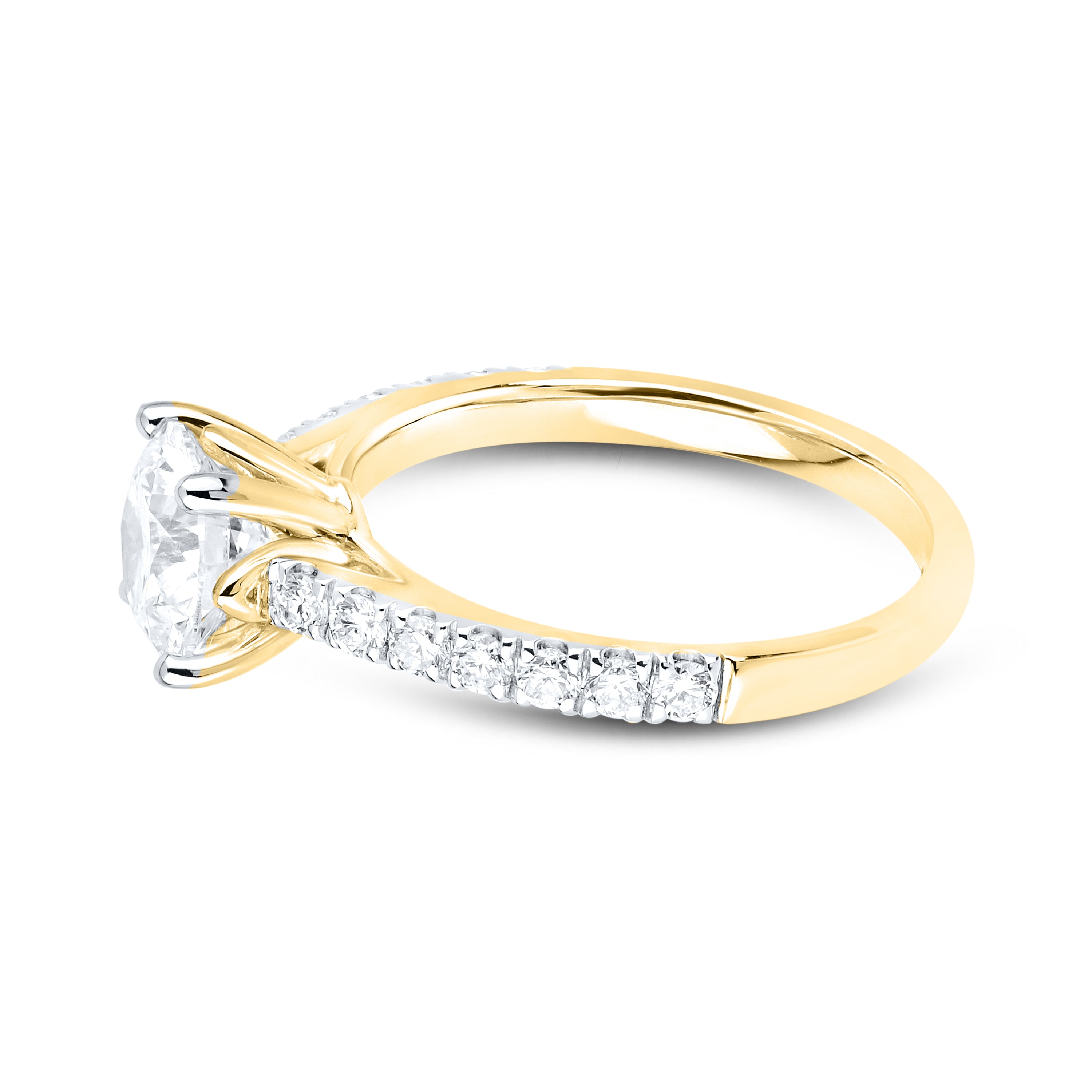 14kt Yellow Gold 1.95 CTW Lab Diamond Round Shape Solitaire Ring