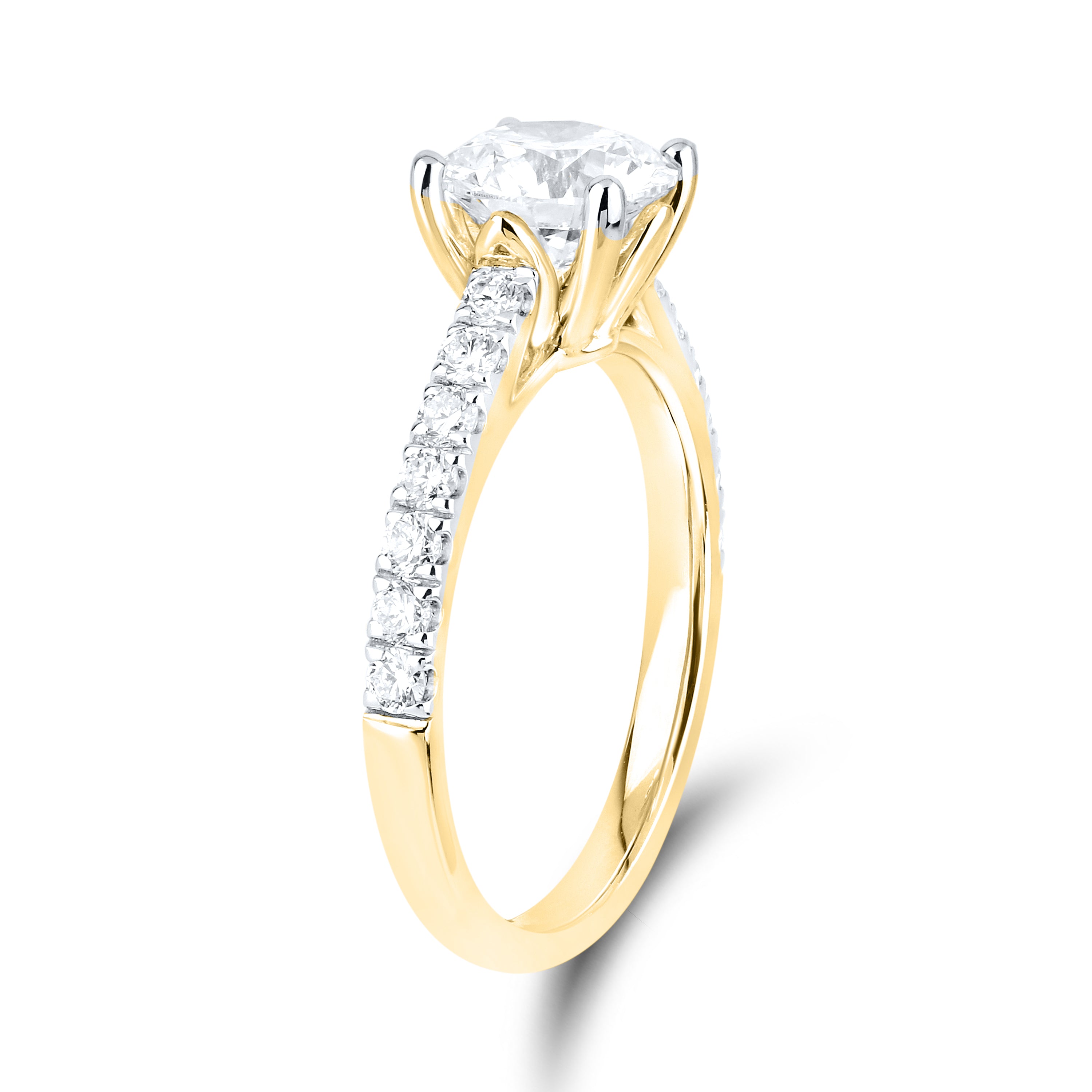 14kt Yellow Gold 1.95 CTW Lab Diamond Round Shape Solitaire Ring