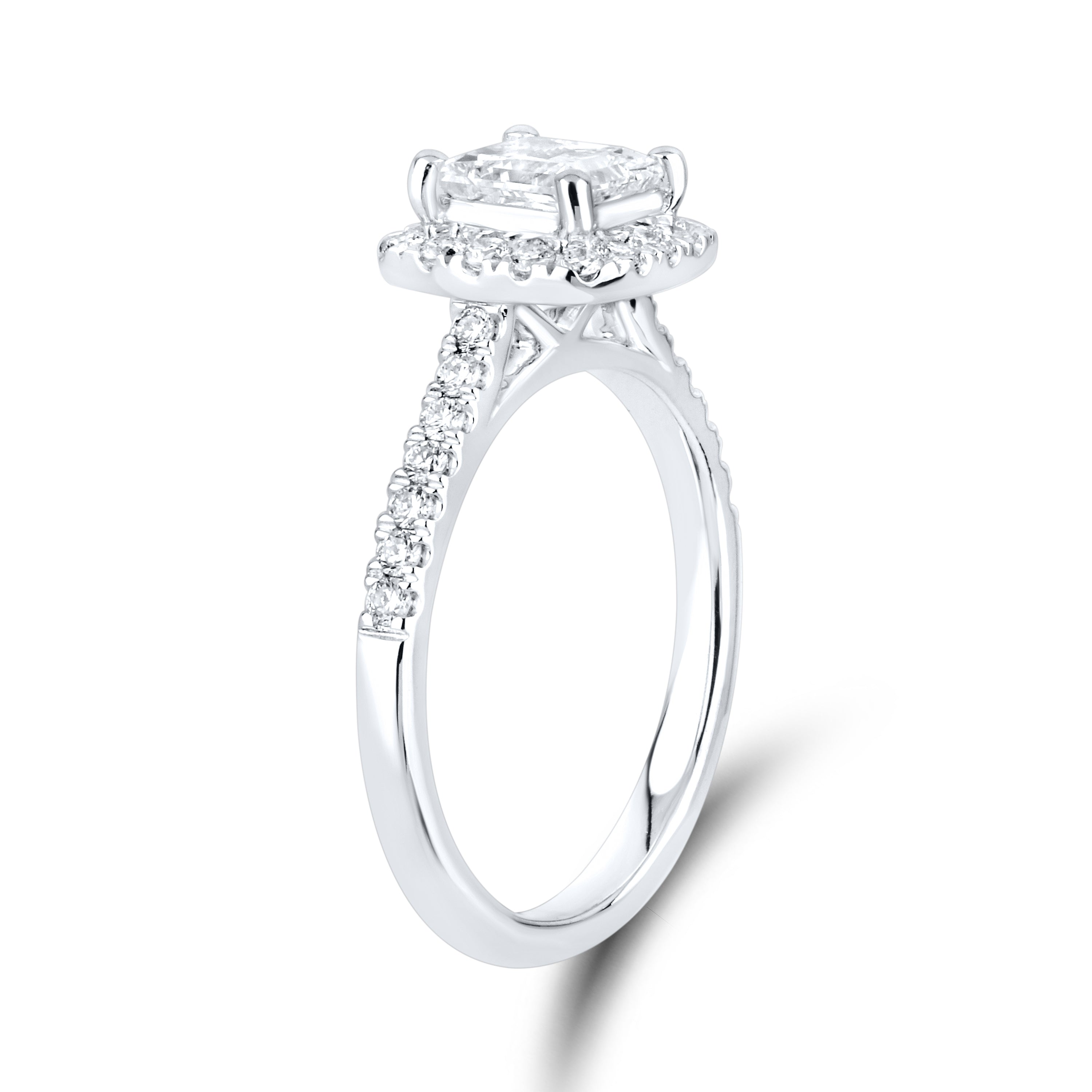 14kt White Gold 1.42 CTW Lab Diamond Princes Shape Engagement Ring