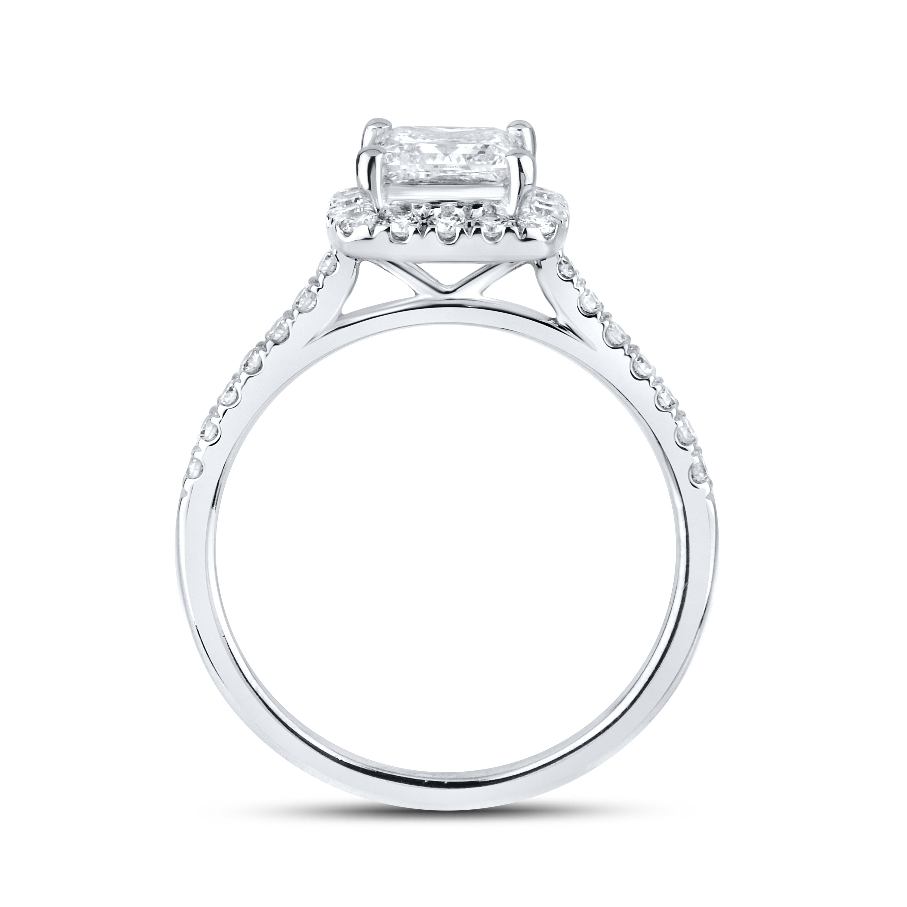 14kt White Gold 1.42 CTW Lab Diamond Princes Shape Engagement Ring