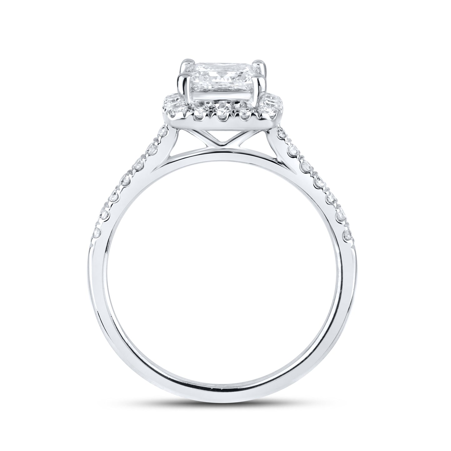 14kt White Gold 1.42 CTW Lab Diamond Princes Shape Engagement Ring