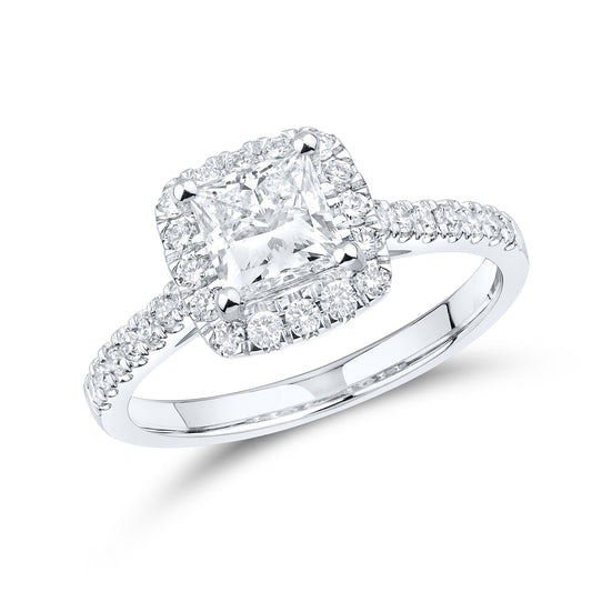 14kt White Gold 1.42 CTW Lab Diamond Princes Shape Engagement Ring