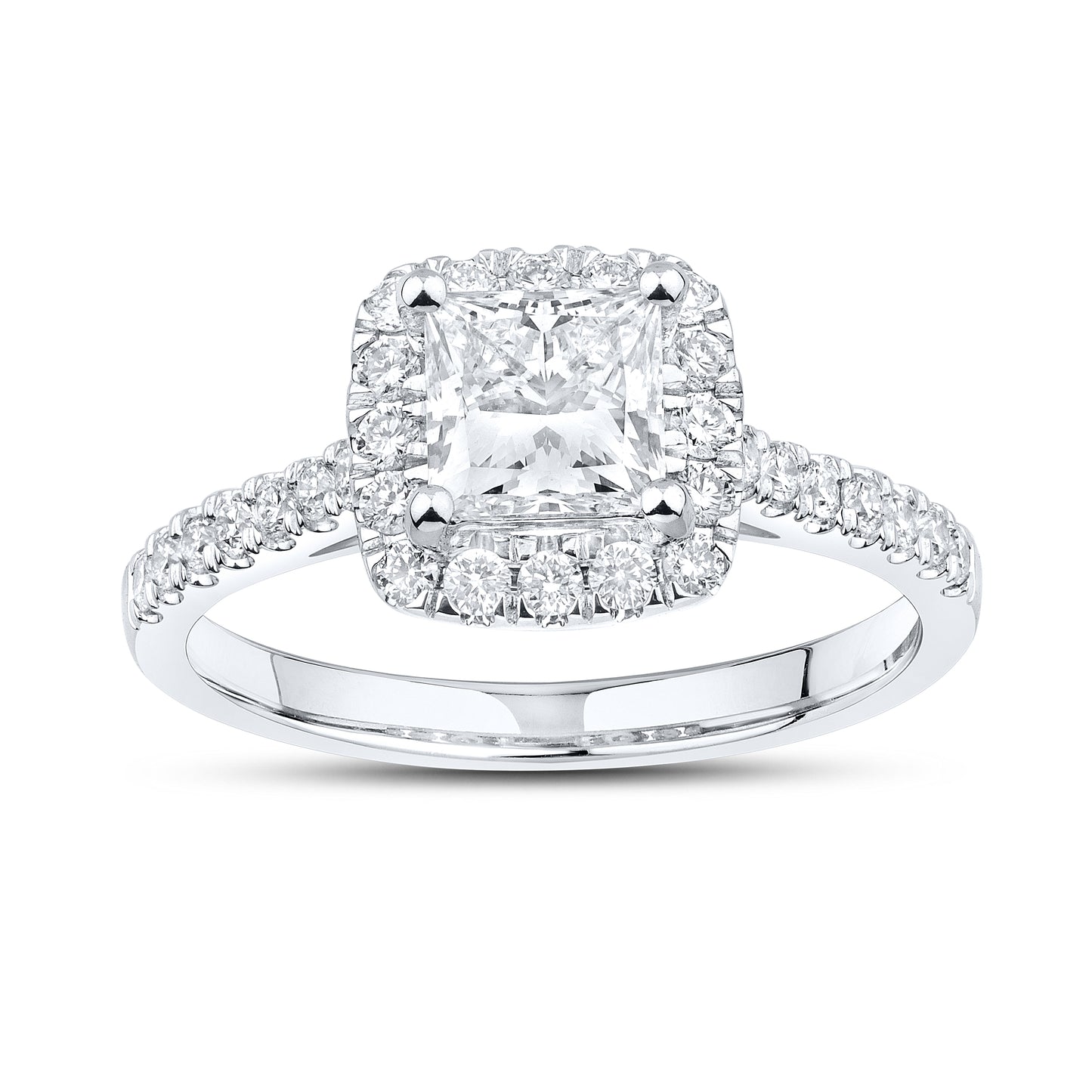 14kt White Gold 1.42 CTW Lab Diamond Princes Shape Engagement Ring