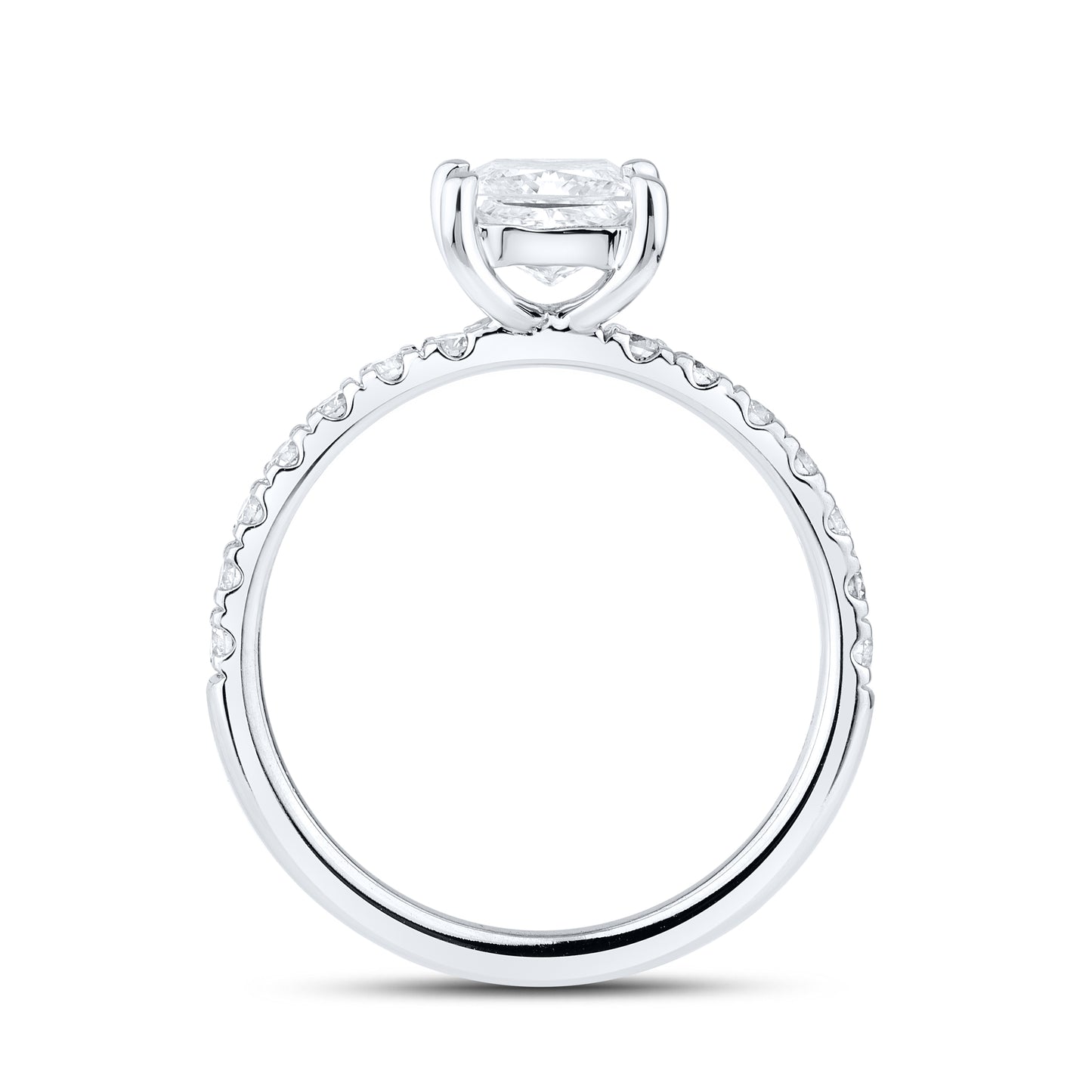 14kt White Gold 1.45 CTW Lab Diamond Princes Shape Engagement Ring