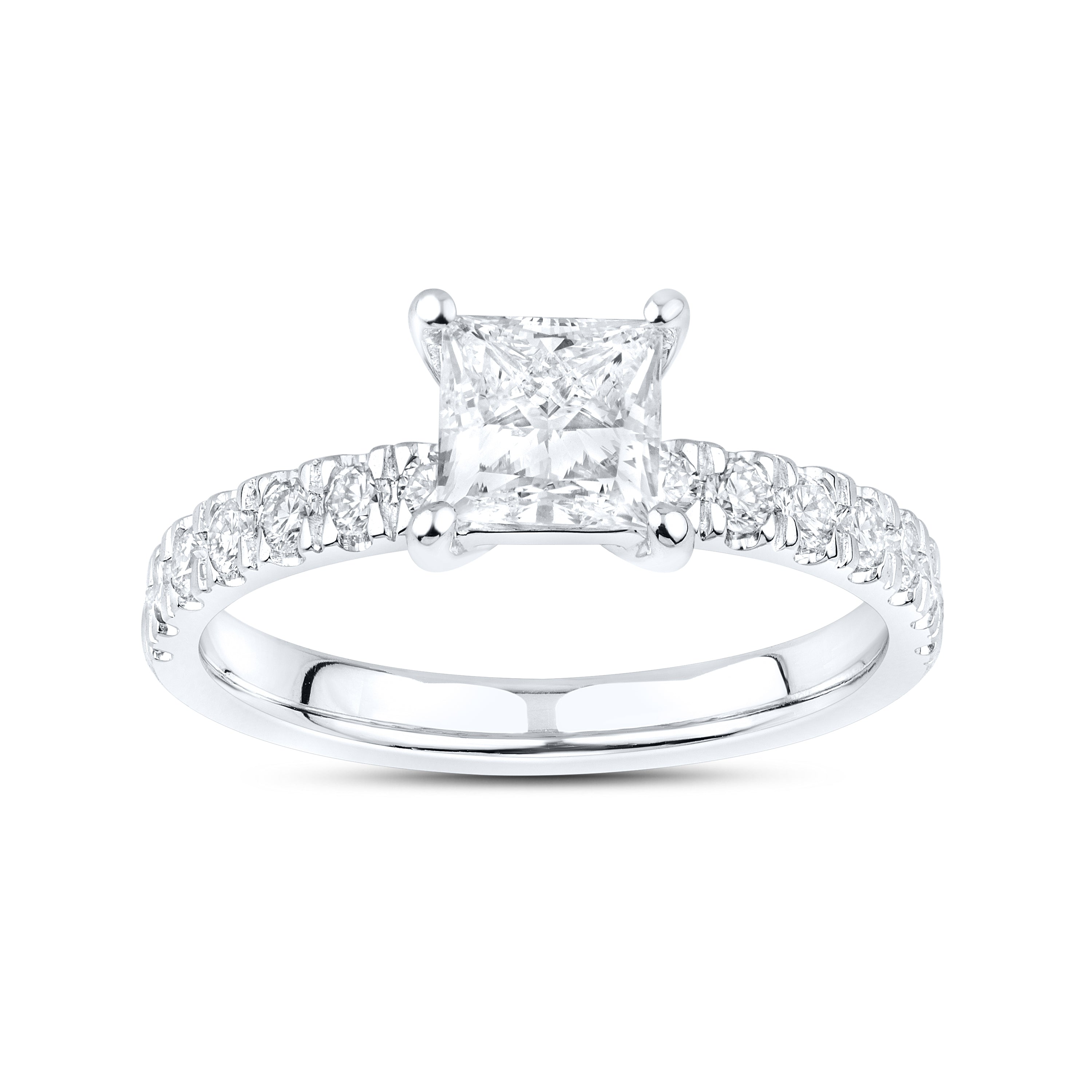 14kt White Gold 1.41 CTW Lab Diamond Princes Shape Engagement Ring