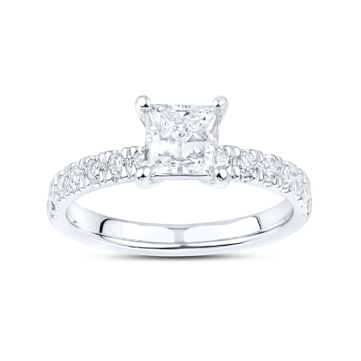 14kt White Gold 1.45 CTW Lab Diamond Princes Shape Engagement Ring