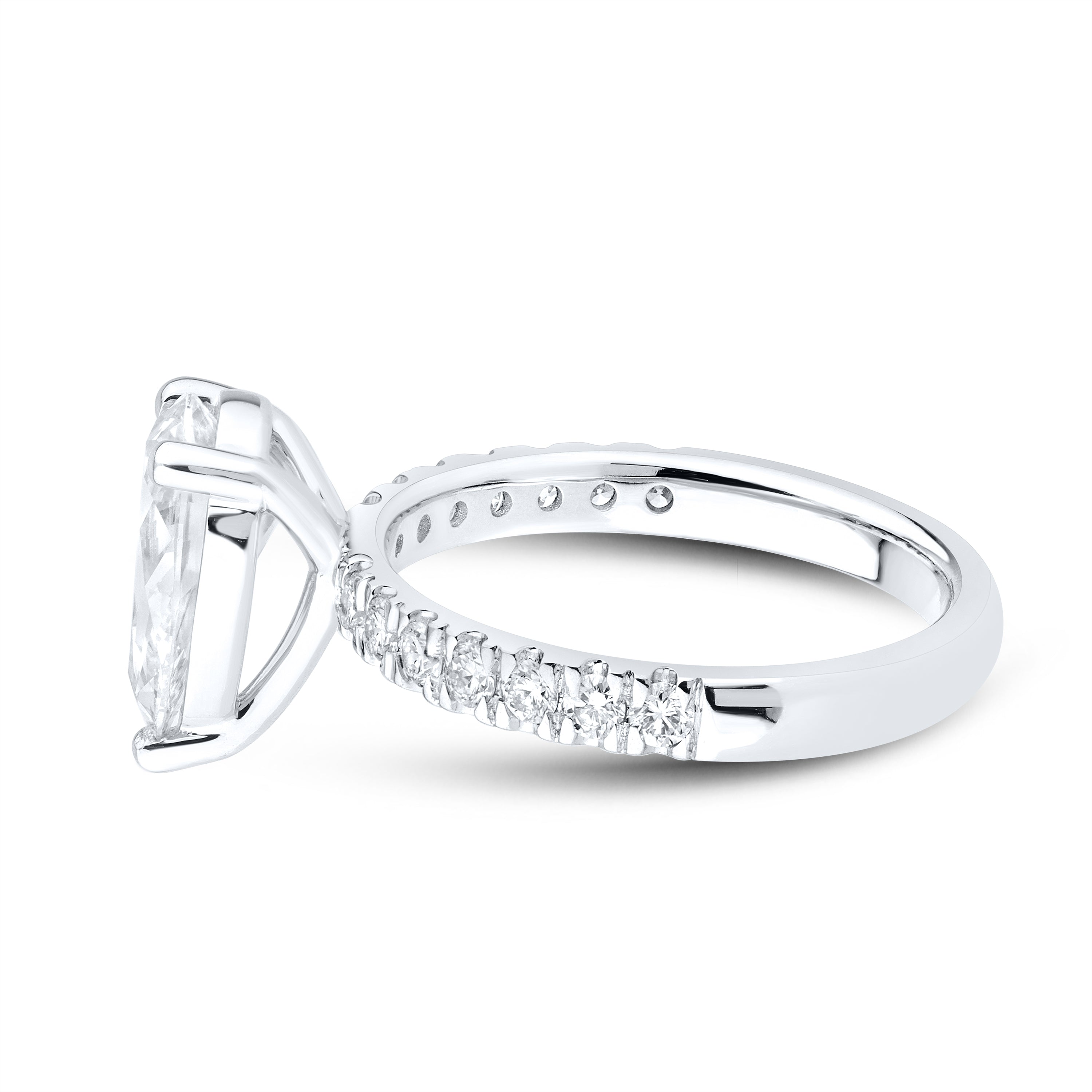 14kt White Gold 2.56CTW Lab Diamond Pear Shape Engagement Ring