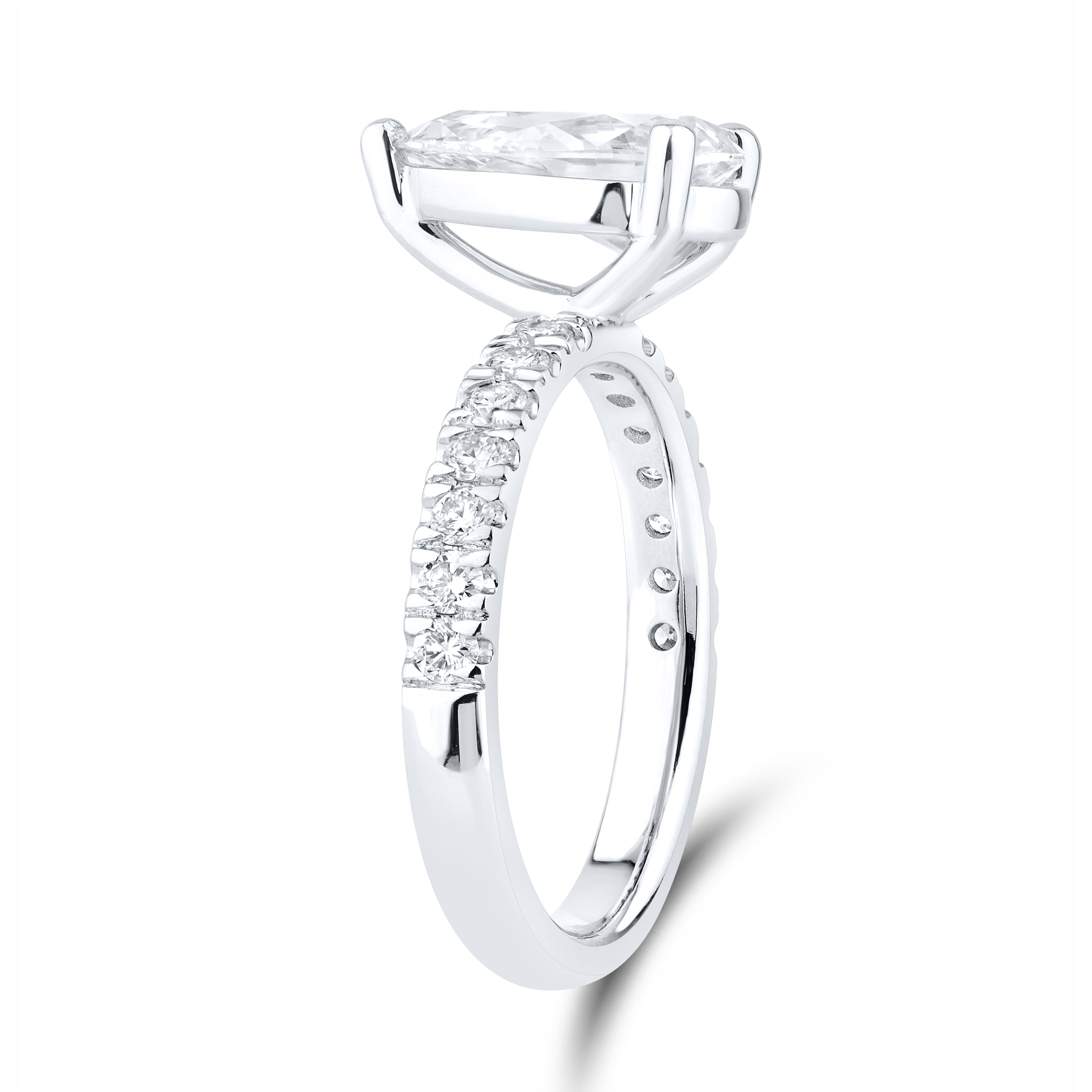 14kt White Gold 2.56CTW Lab Diamond Pear Shape Engagement Ring