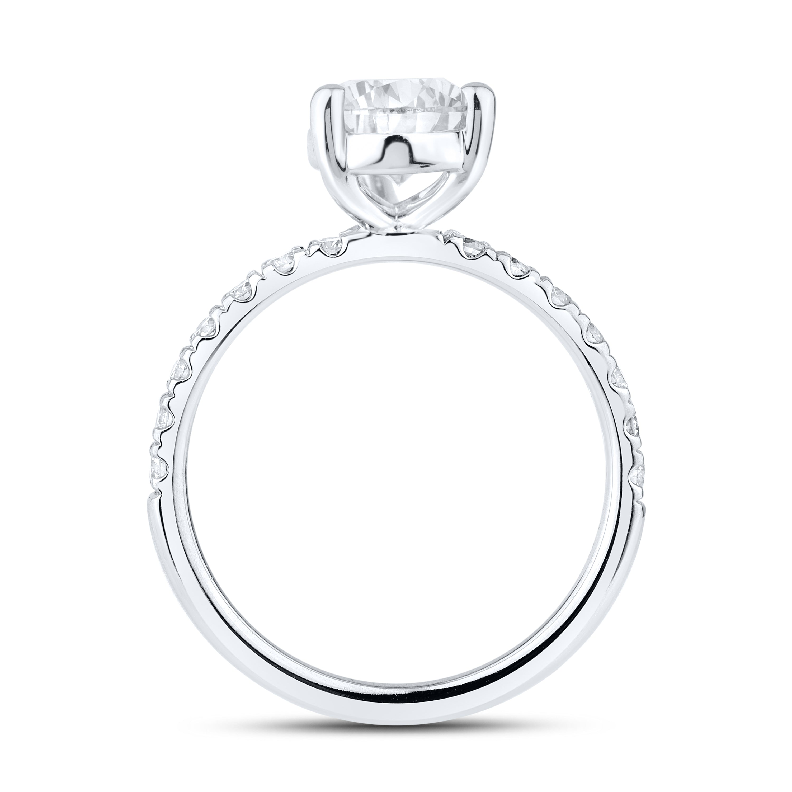 14kt White Gold 2.56CTW Lab Diamond Pear Shape Engagement Ring