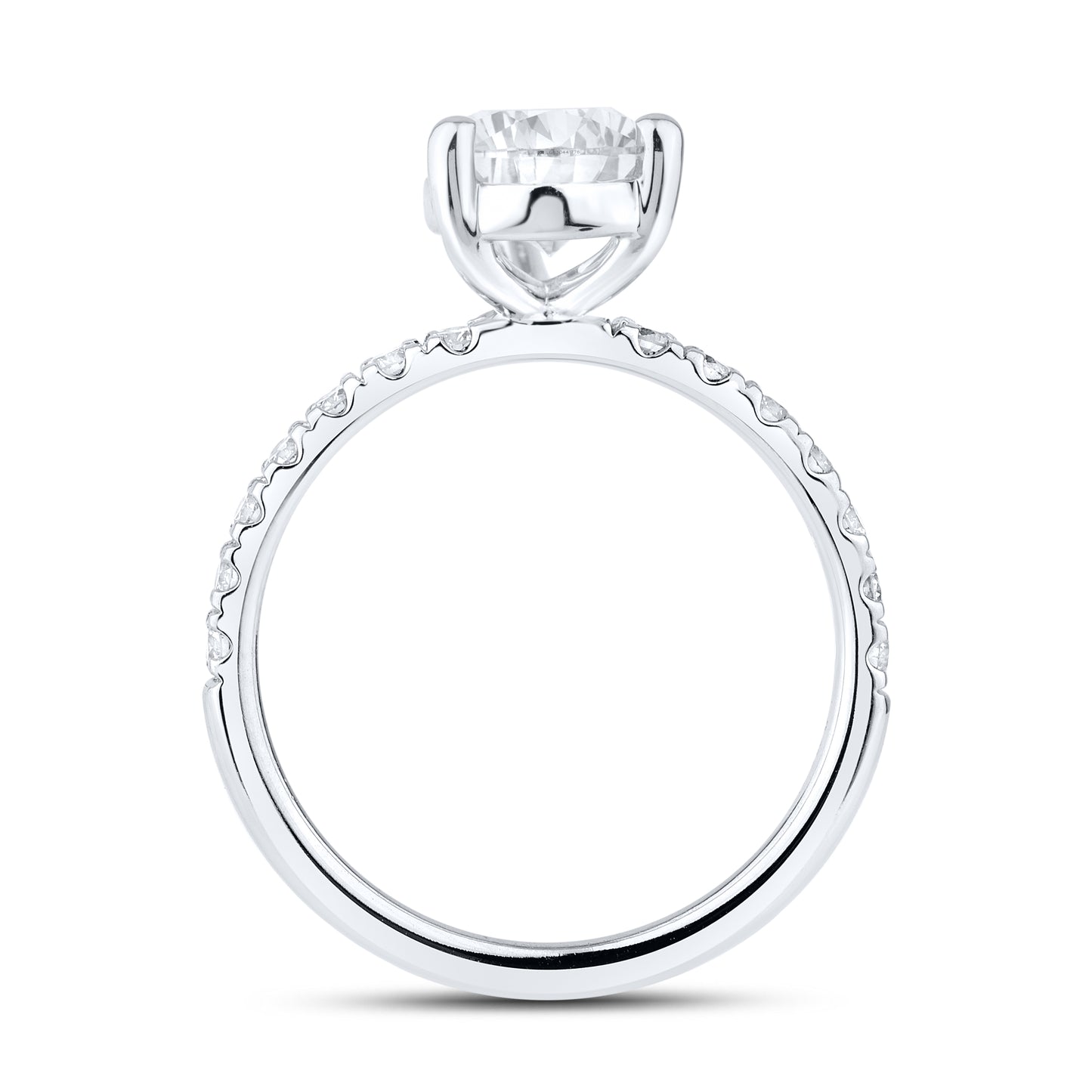 14kt White Gold 2.56CTW Lab Diamond Pear Shape Engagement Ring