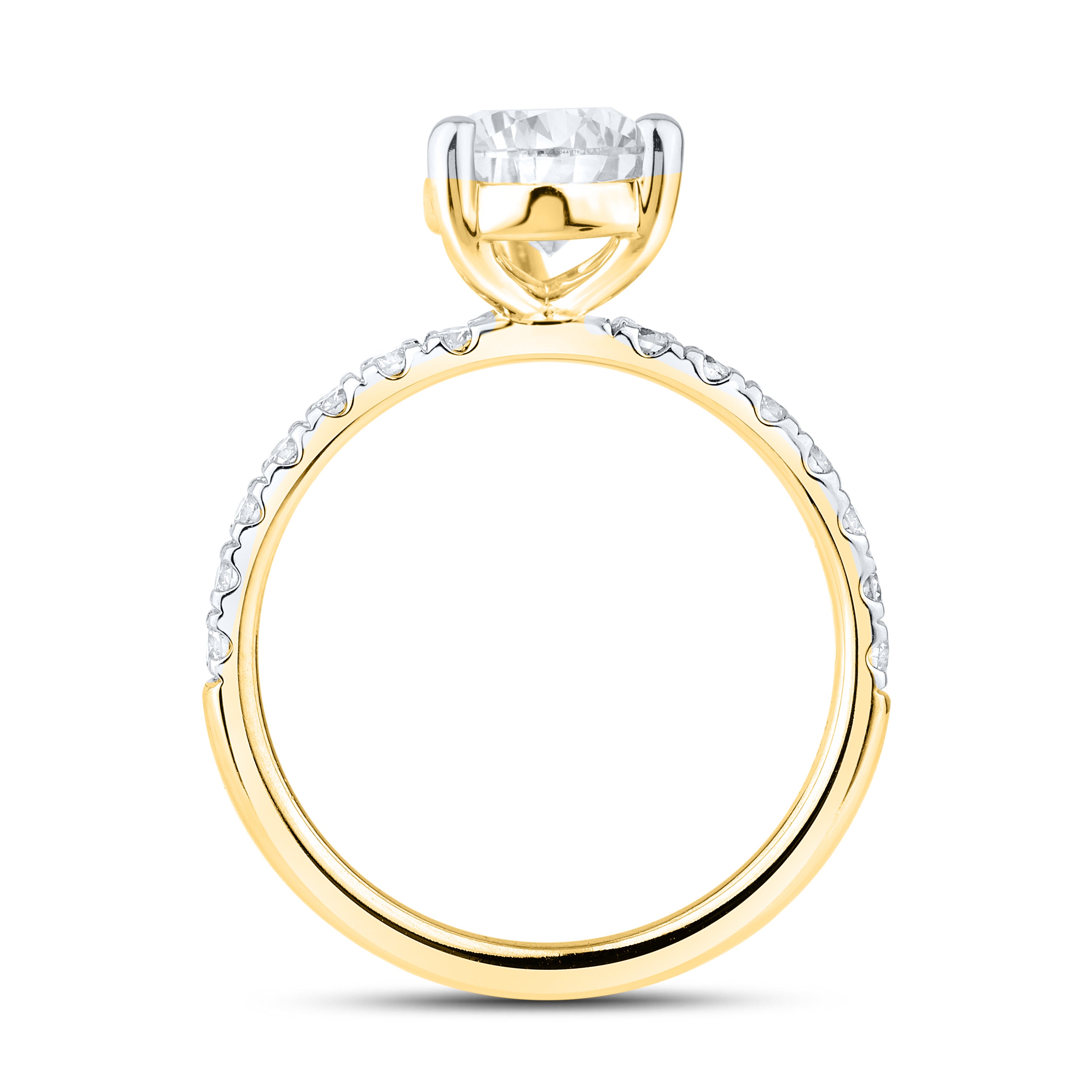 14kt YELLOW Gold 2.50 CTW Lab Diamond Pear Shape Engagement Ring