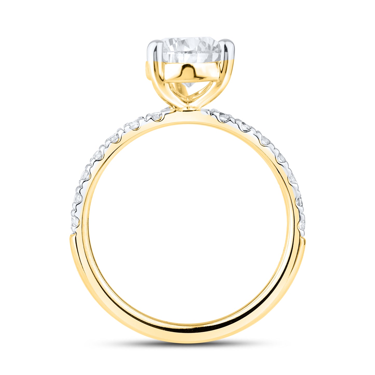 14kt YELLOW Gold 2.50 CTW Lab Diamond Pear Shape Engagement Ring