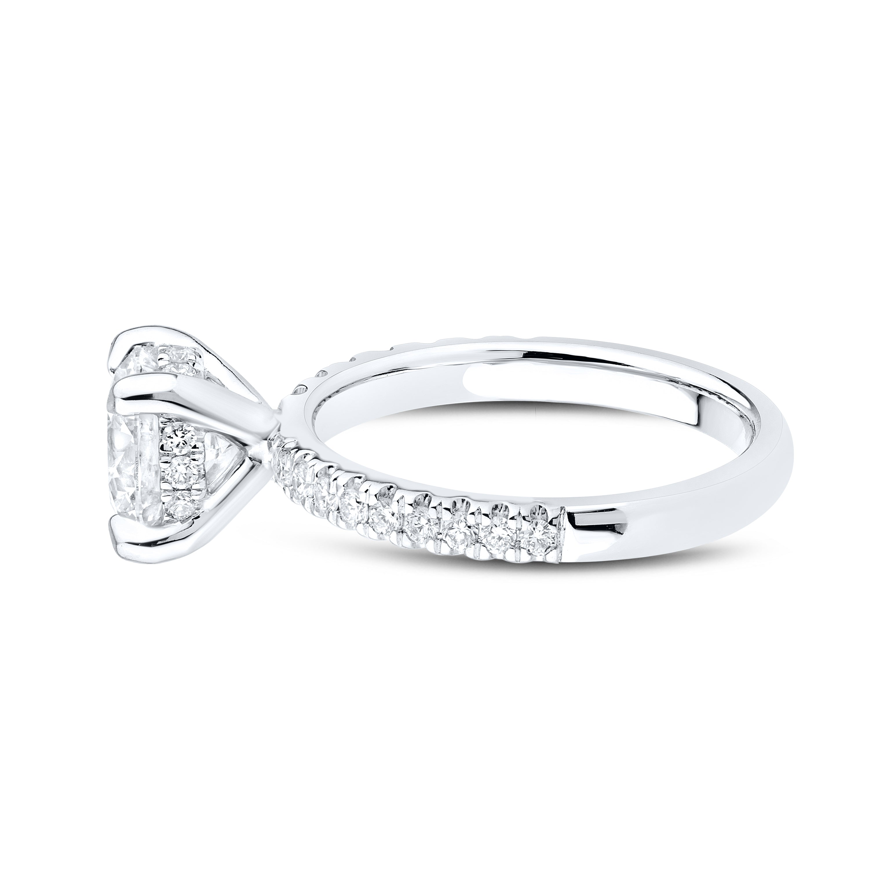 14kt White Gold 2.50 CTW Lab Diamond Round Shape Engagement Ring