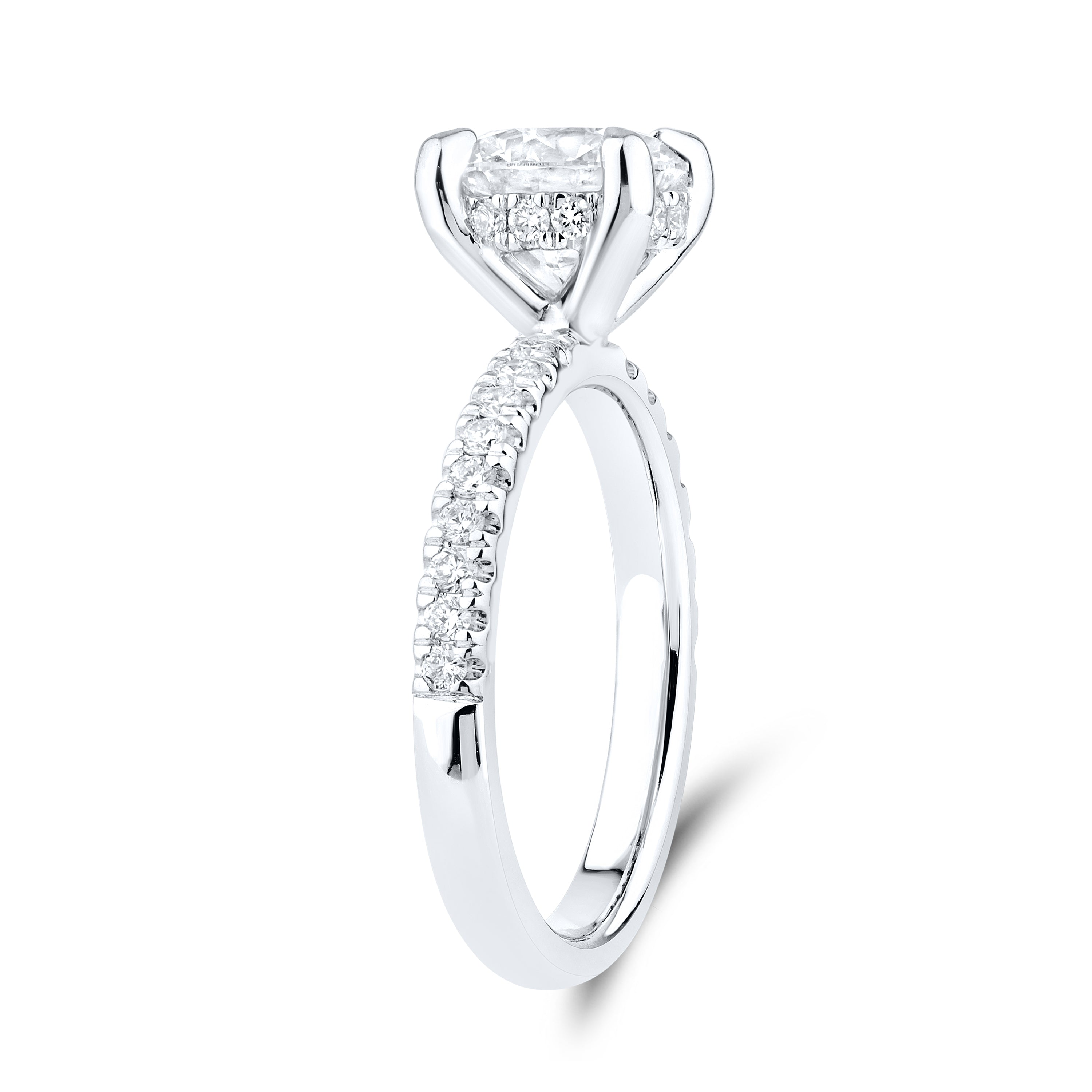 14kt White Gold 2.50 CTW Lab Diamond Round Shape Engagement Ring