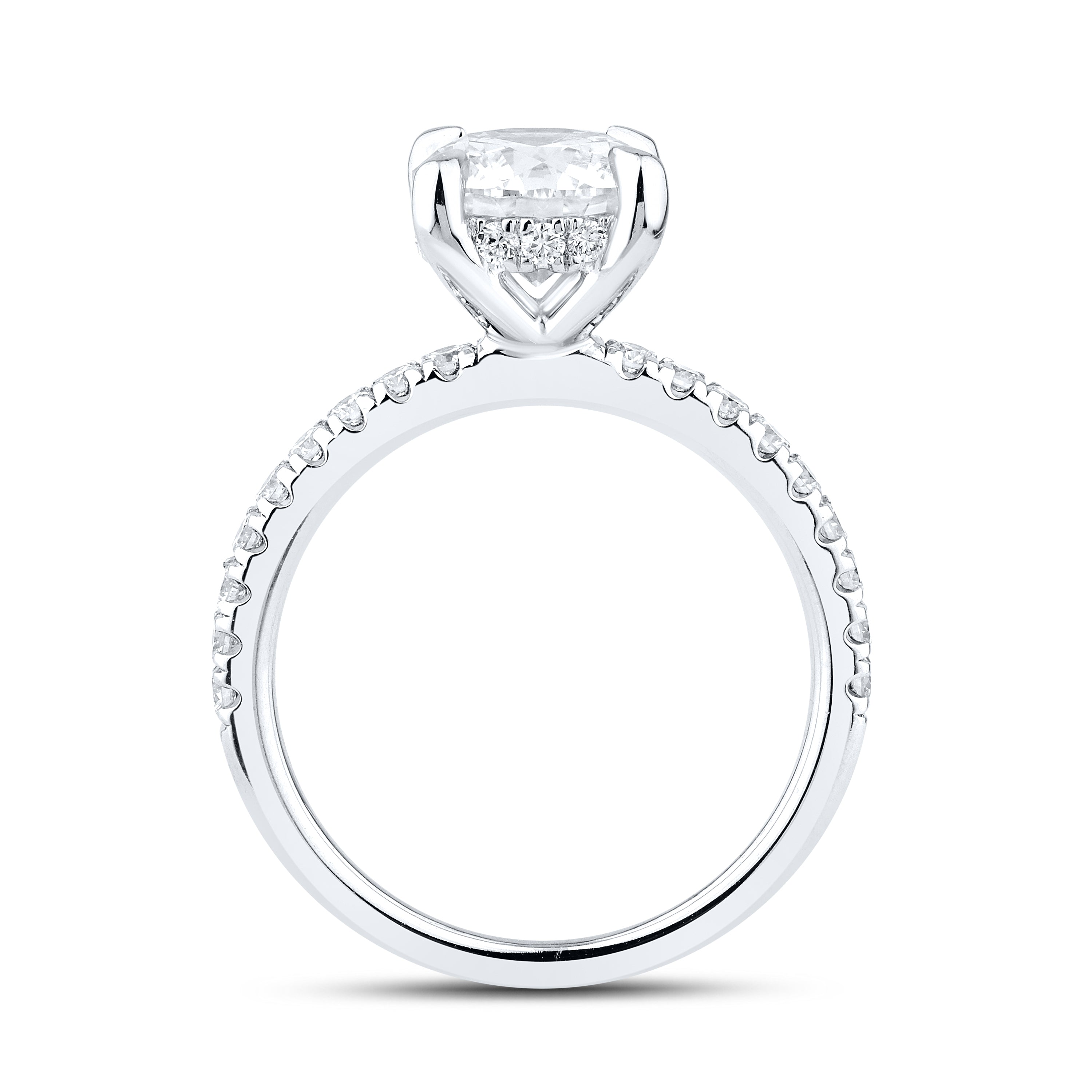 14kt White Gold 2.50 CTW Lab Diamond Round Shape Engagement Ring