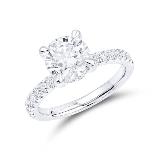 14kt White Gold 2.50 CTW Lab Diamond Round Shape Engagement Ring
