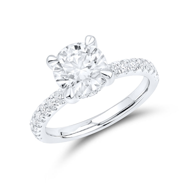 14kt White Gold 2.50 CTW Lab Diamond Round Shape Engagement Ring