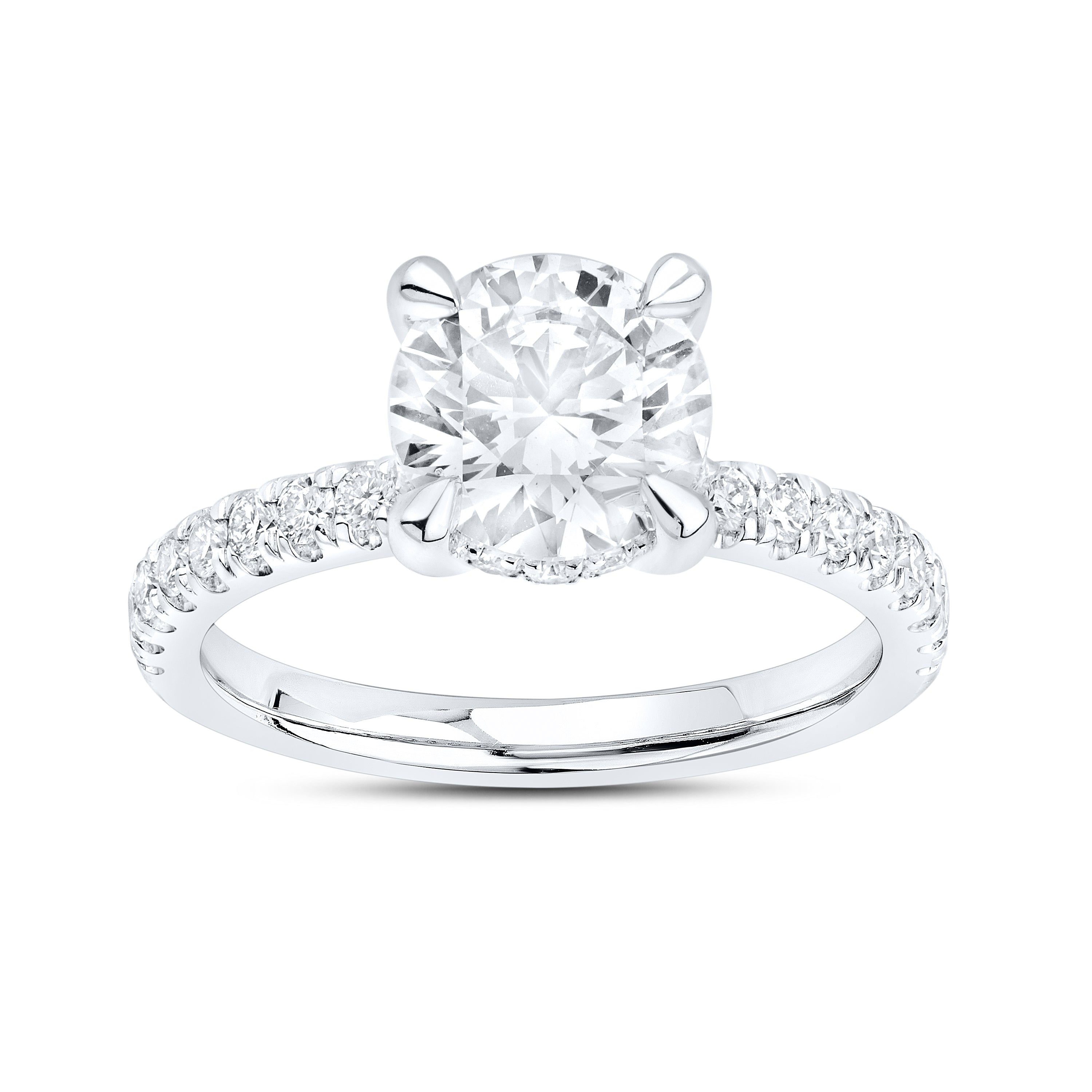 14kt White Gold 2.50 CTW Lab Diamond Round Shape Engagement Ring