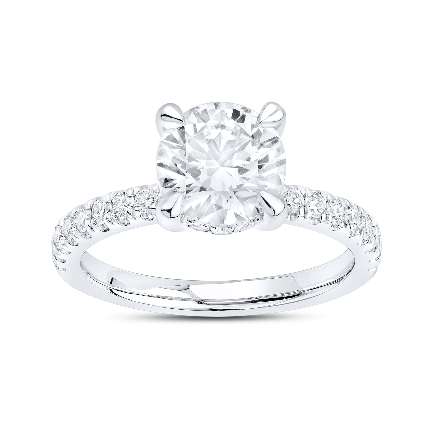 14kt White Gold 2.50 CTW Lab Diamond Round Shape Engagement Ring