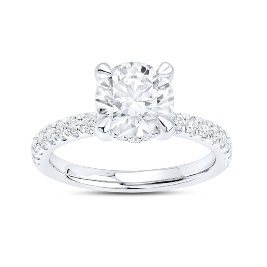 14kt White Gold 2.50 CTW Lab Diamond Round Shape Engagement Ring