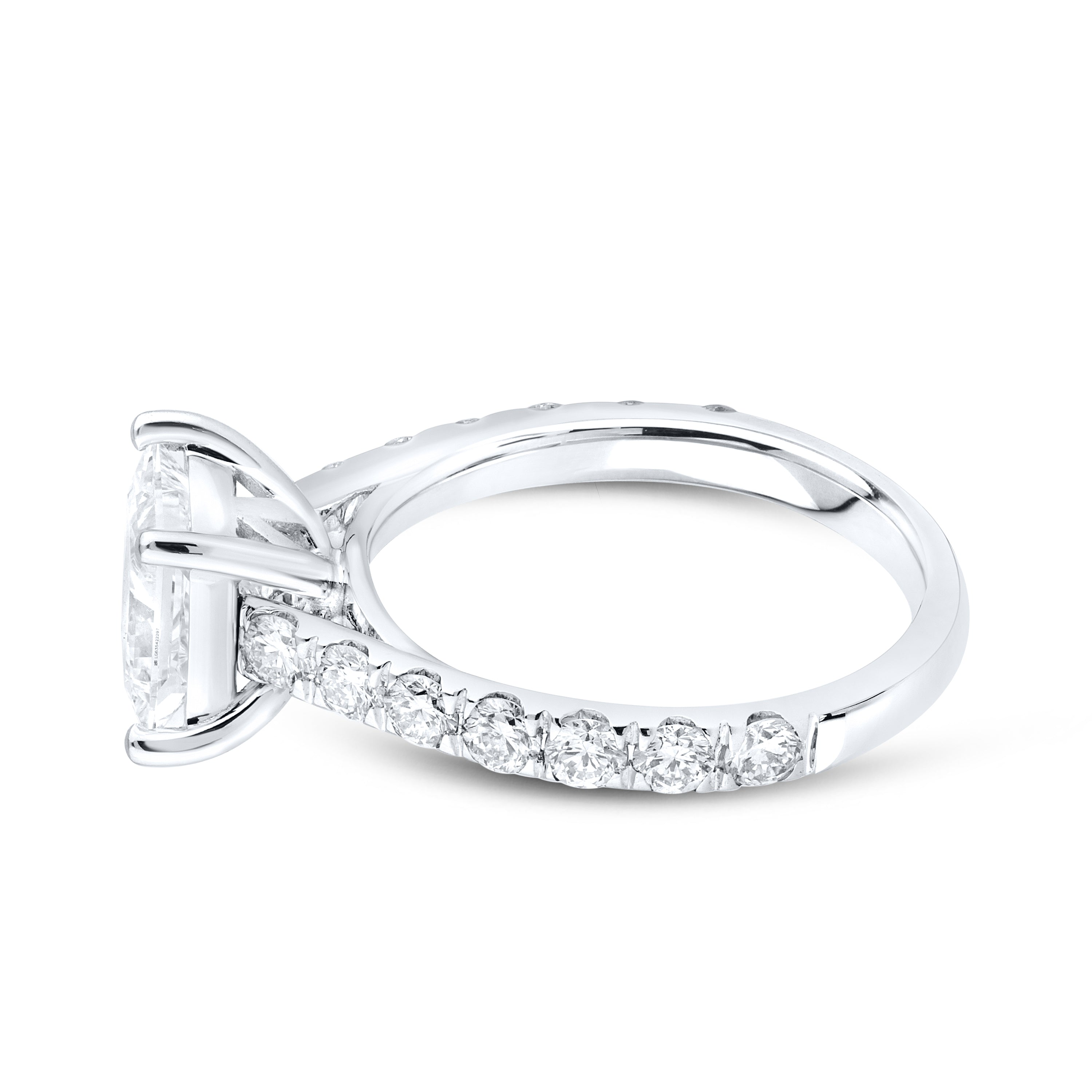 14kt White Gold 2.95 CTW Lab Diamond Princess Shape Solitaire Ring