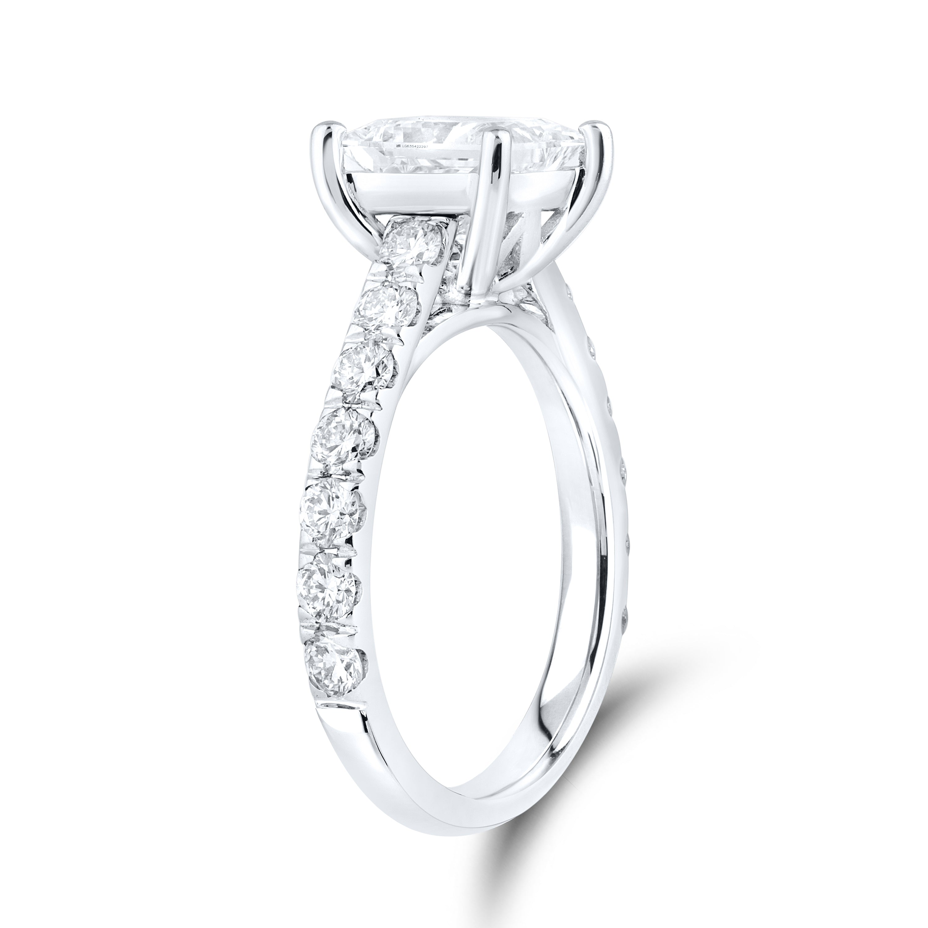 14kt White Gold 2.95 CTW Lab Diamond Princess Shape Solitaire Ring