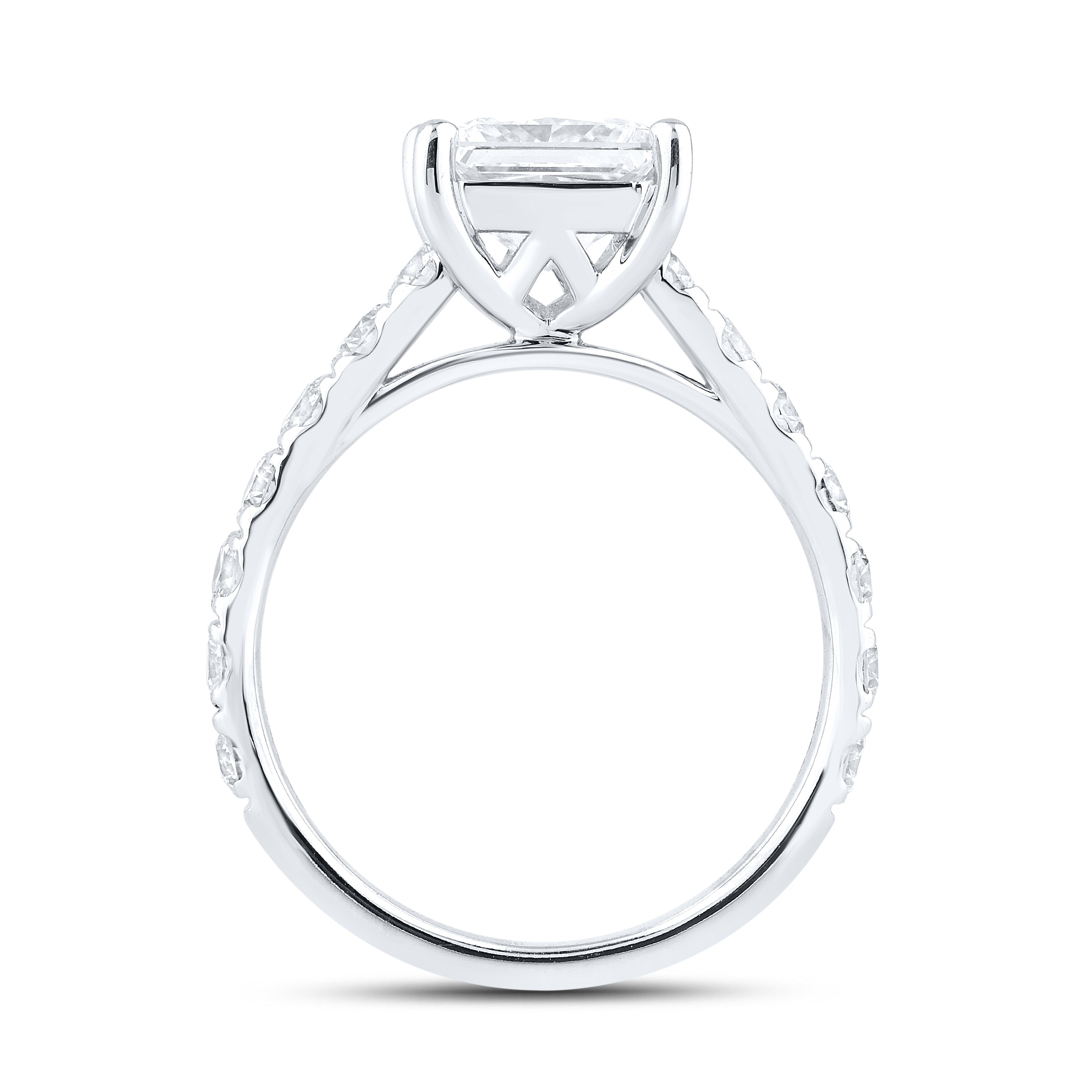 14kt White Gold 2.95 CTW Lab Diamond Princess Shape Solitaire Ring