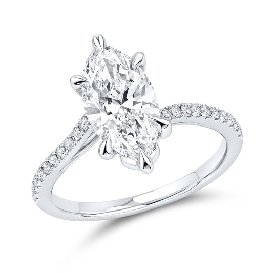 14kt White Gold 2.25 CTW  Marquise Shape Lab Diamond Engagement Ring