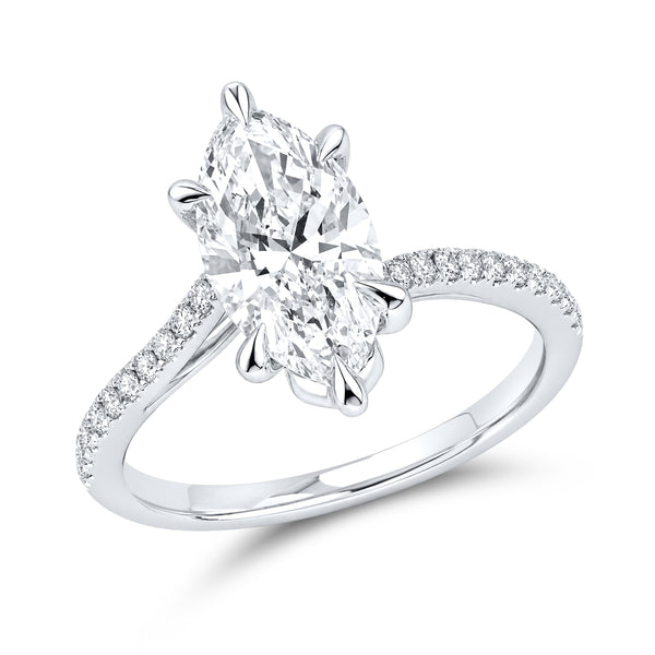 14kt White Gold 2.25 CTW  Marquise Shape Lab Diamond Engagement Ring