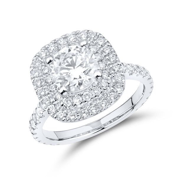 14kt White Gold 2.64 CTW Lab Diamond Bridal Ring