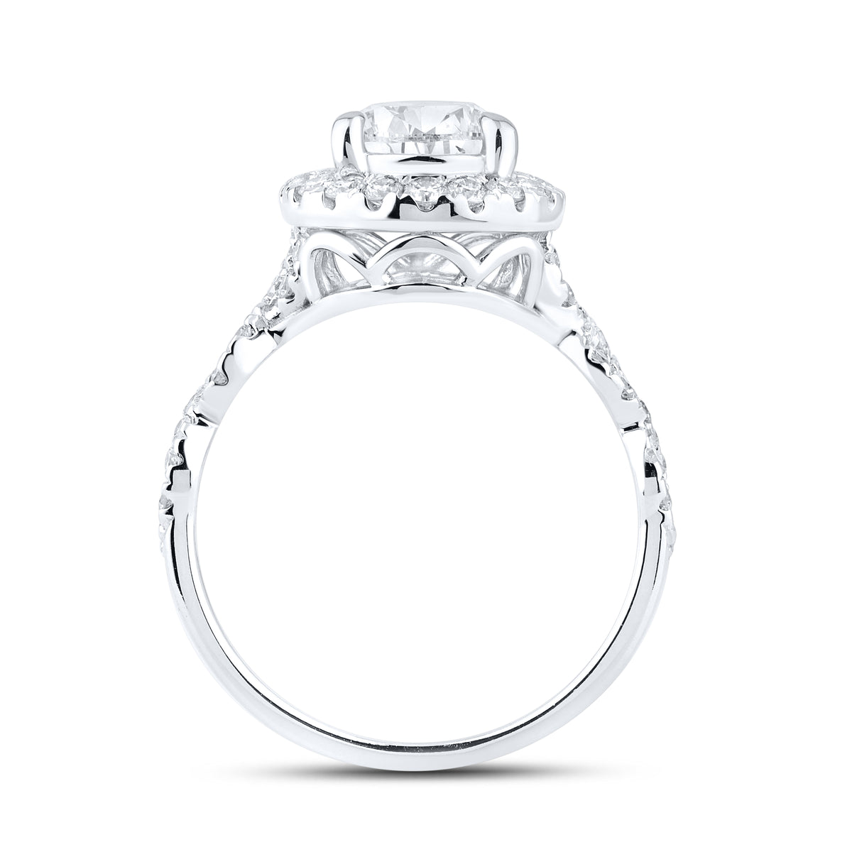 14KT WHITE GOLD 2.64 CTW Pear Shape LAB DIAMOND ENGAGEMENT RING