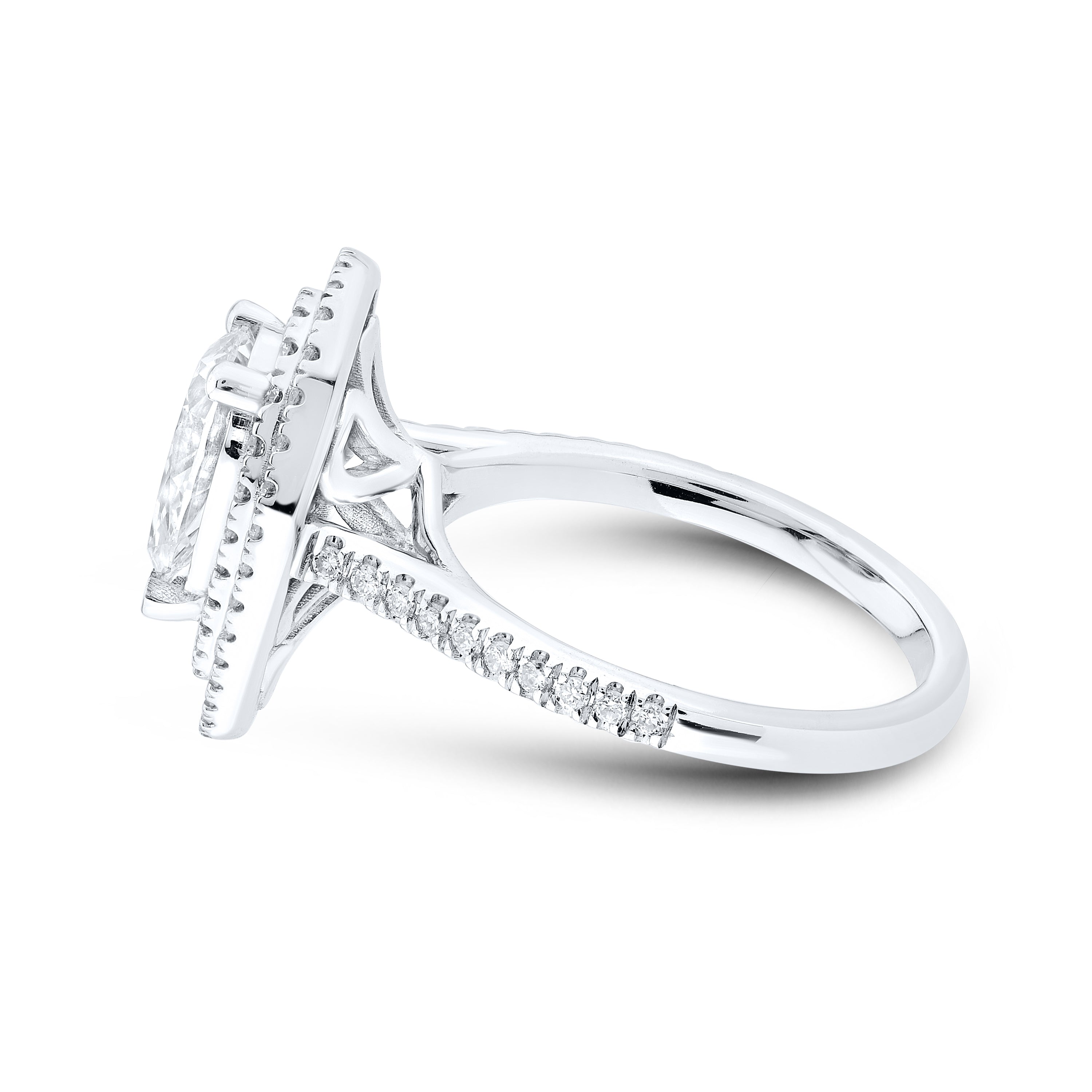 14kt White Gold 2.19 CTW Lab Diamond Pear Shape Engagement Ring