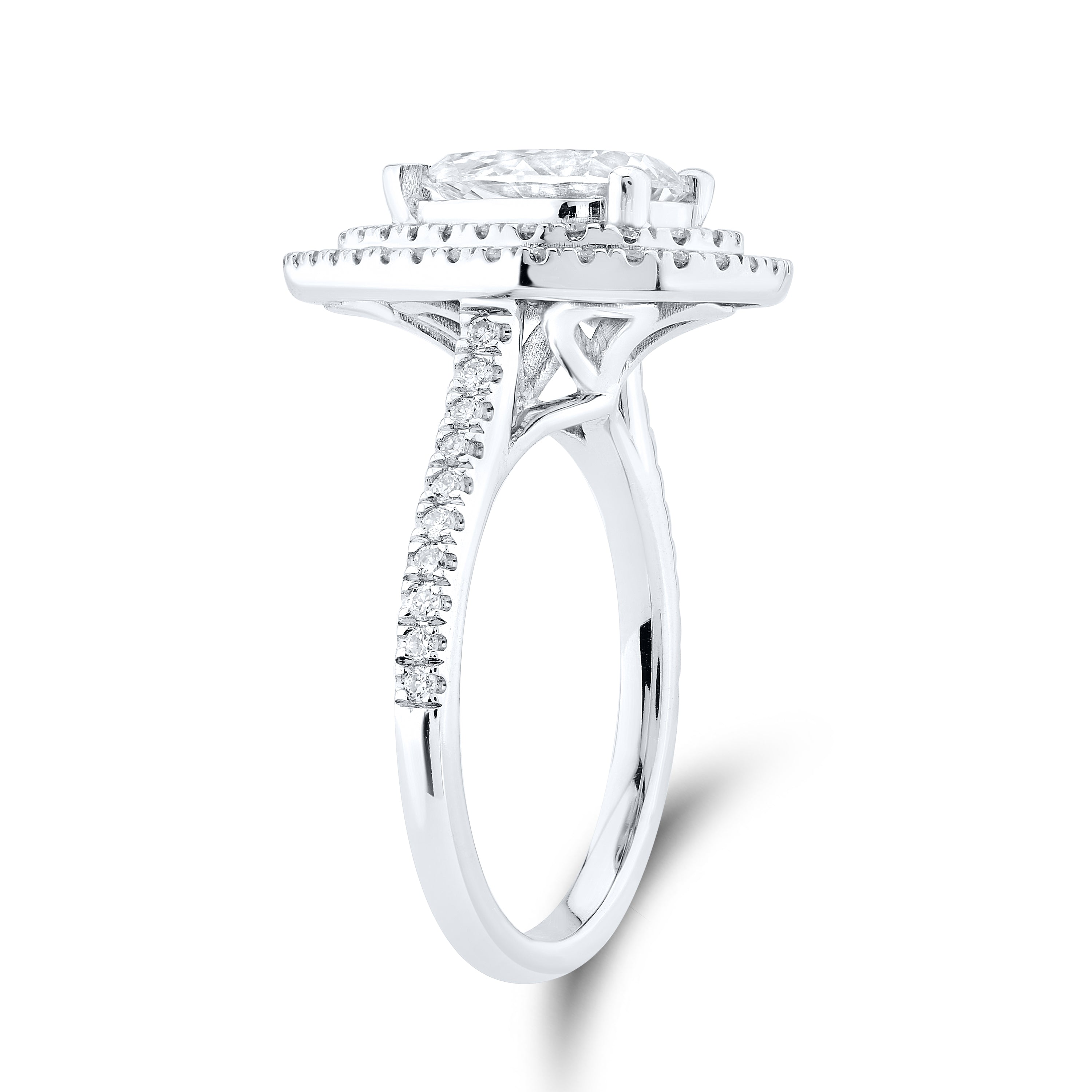 14kt White Gold 2.19 CTW Lab Diamond Pear Shape Engagement Ring