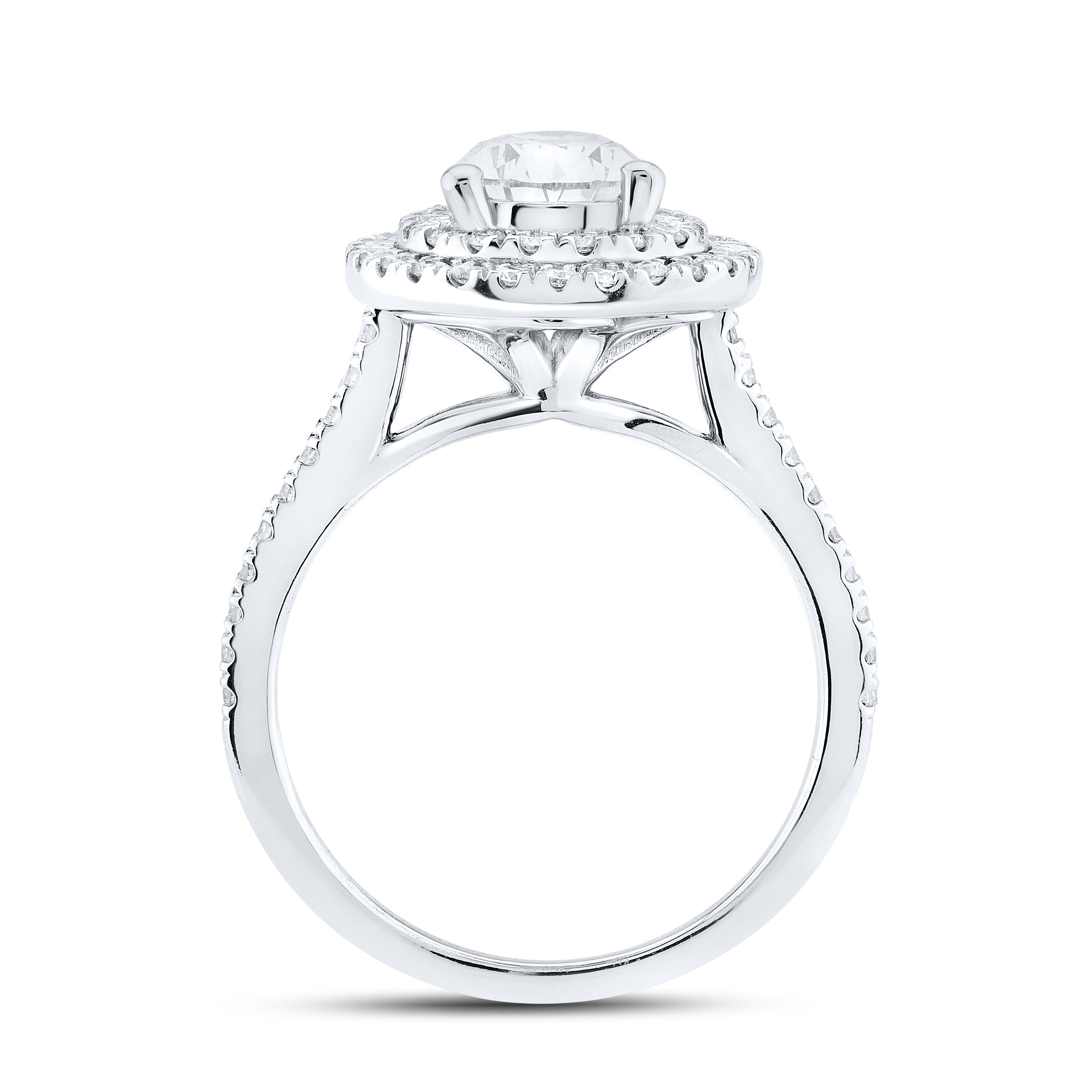 14kt White Gold 2.19 CTW Lab Diamond Pear Shape Engagement Ring